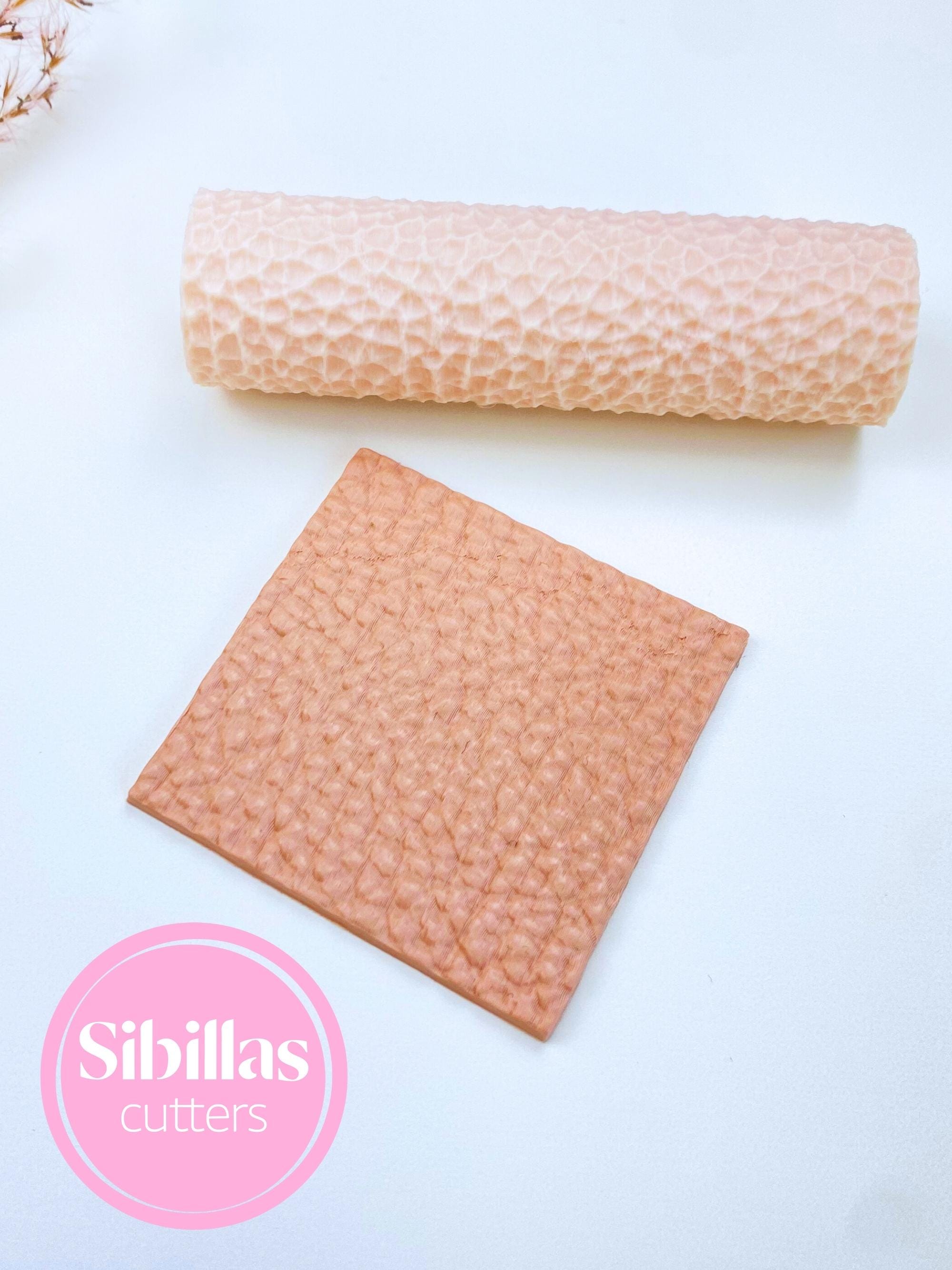 DIY crafting tool: leather clay texture roller for polymer clay jewelry and decorations