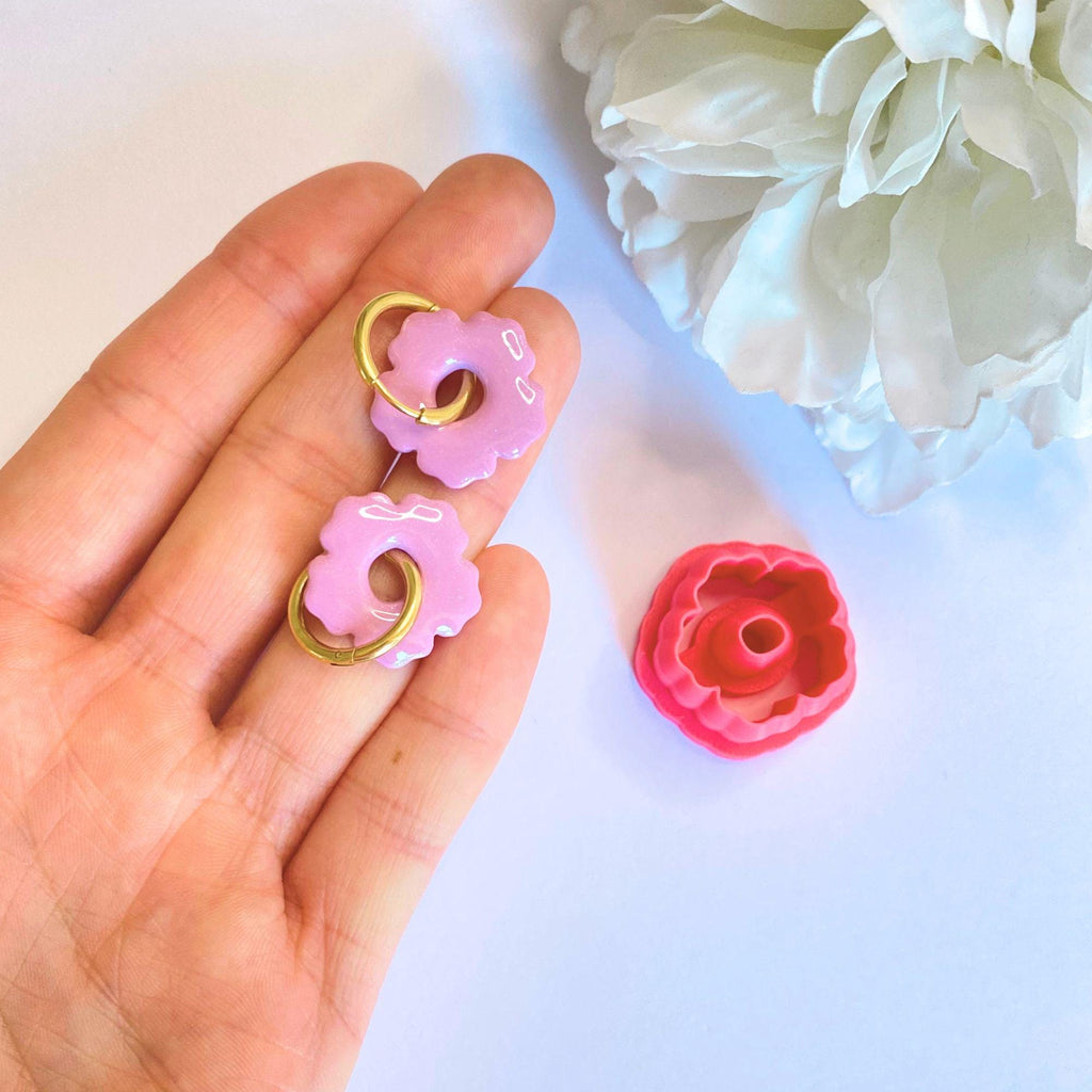 Flower-shaped boho clay cutter for handmade polymer clay earrings and crafts