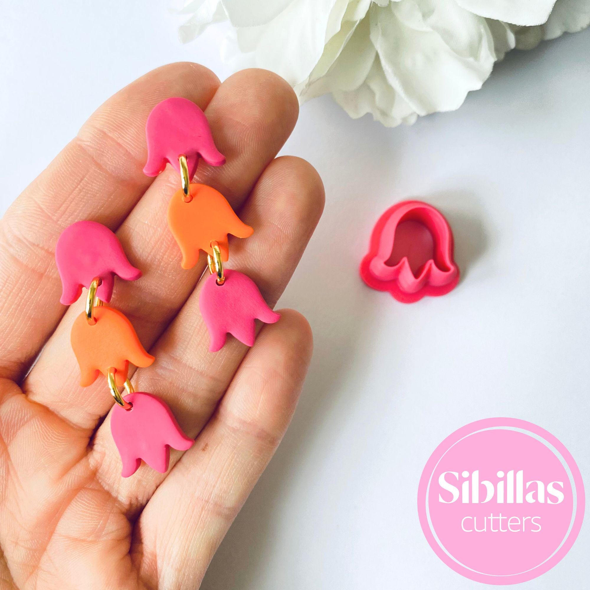 DIY jewelry tool: tulip polymer clay cutter for handmade earrings and crafts