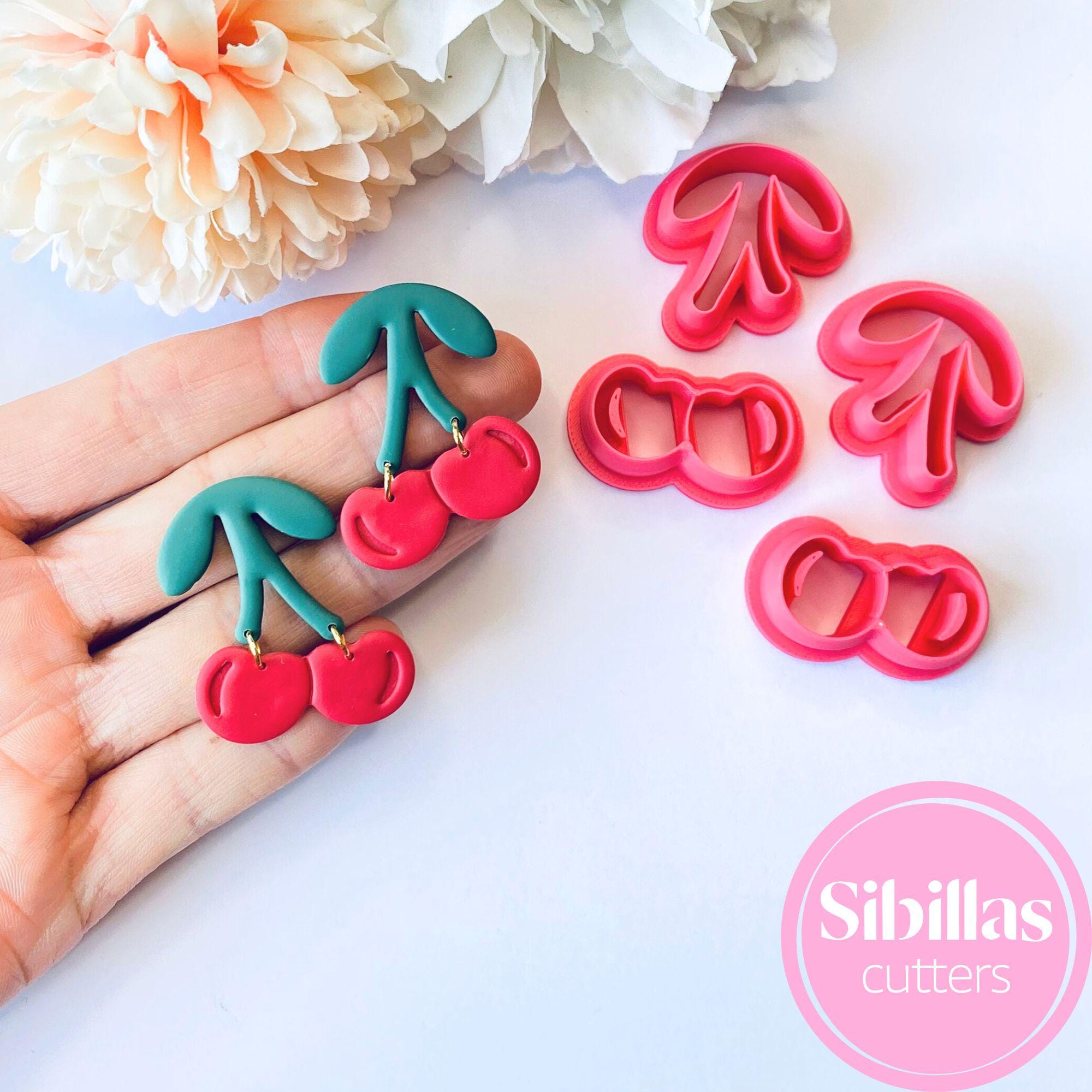 DIY crafting tool: cherry clay cutter set for polymer clay, fondant, and small projects