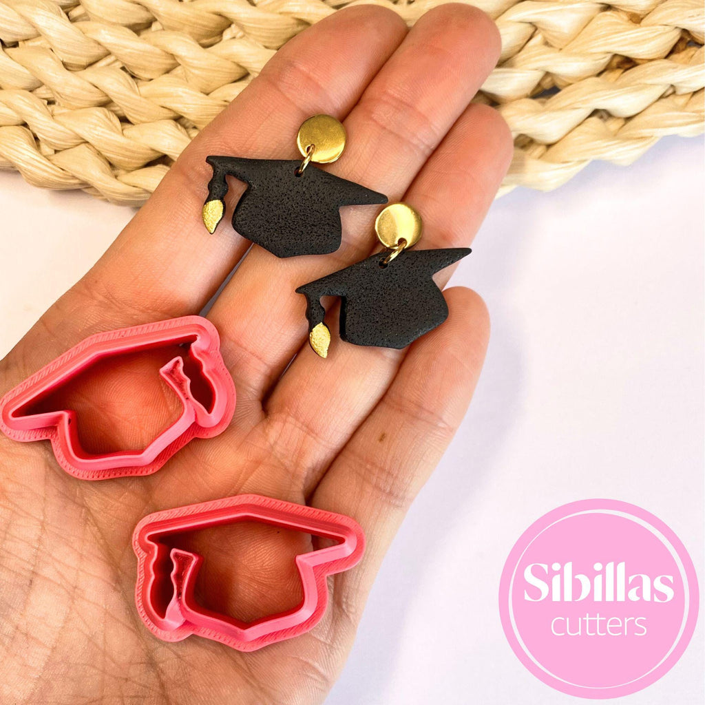 Graduation cap clay cutter tool for DIY earrings, charms, and cake decorations
