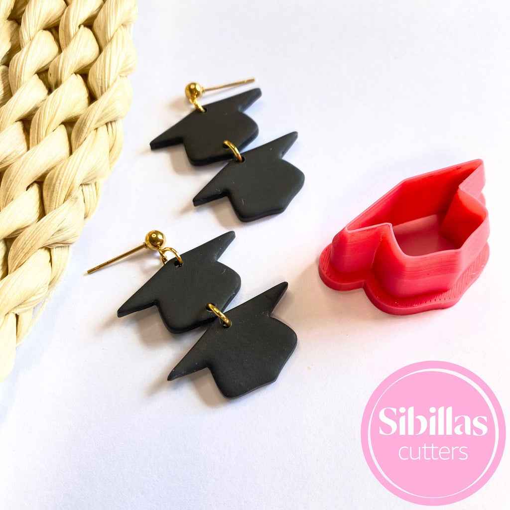 Mortarboard-shaped clay cutter for polymer clay, fondant, and school-themed projects