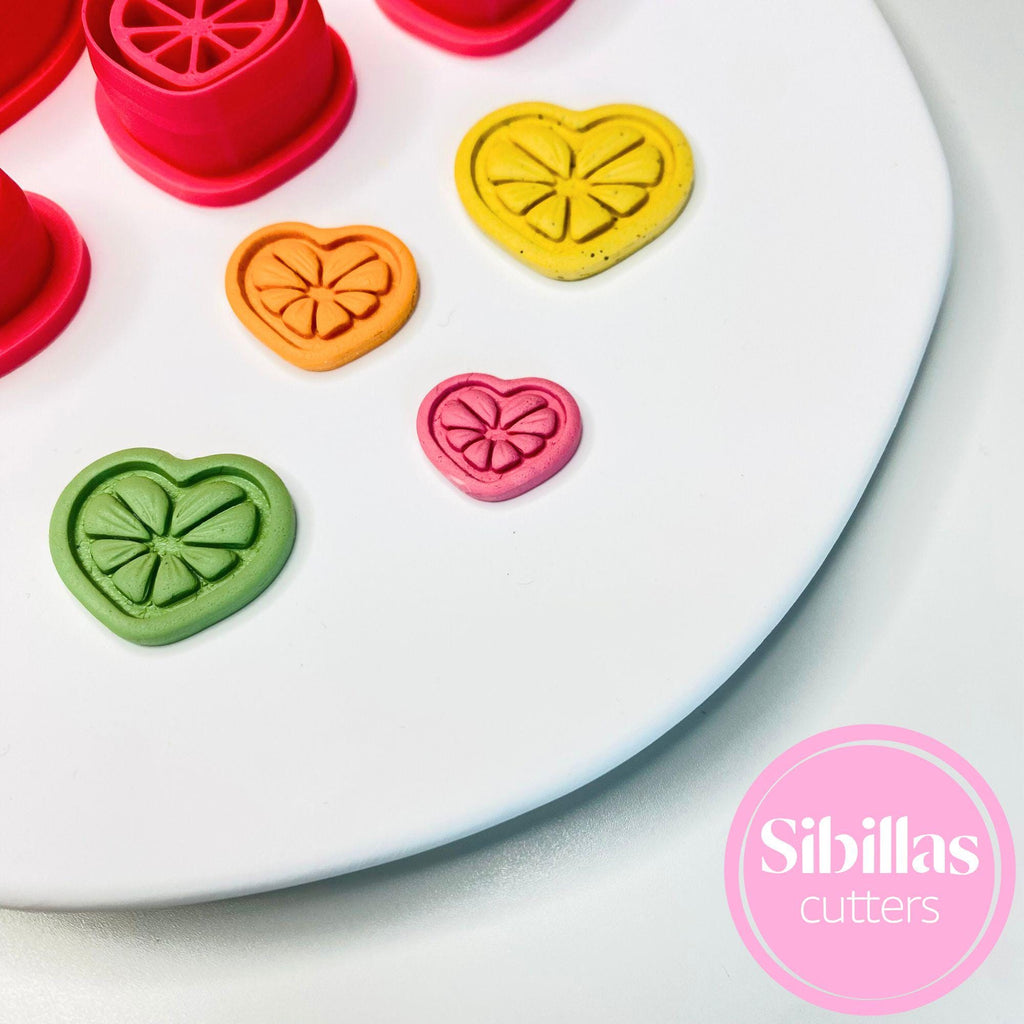 Heart lemon slice clay cutter for polymer clay jewelry and handmade designs