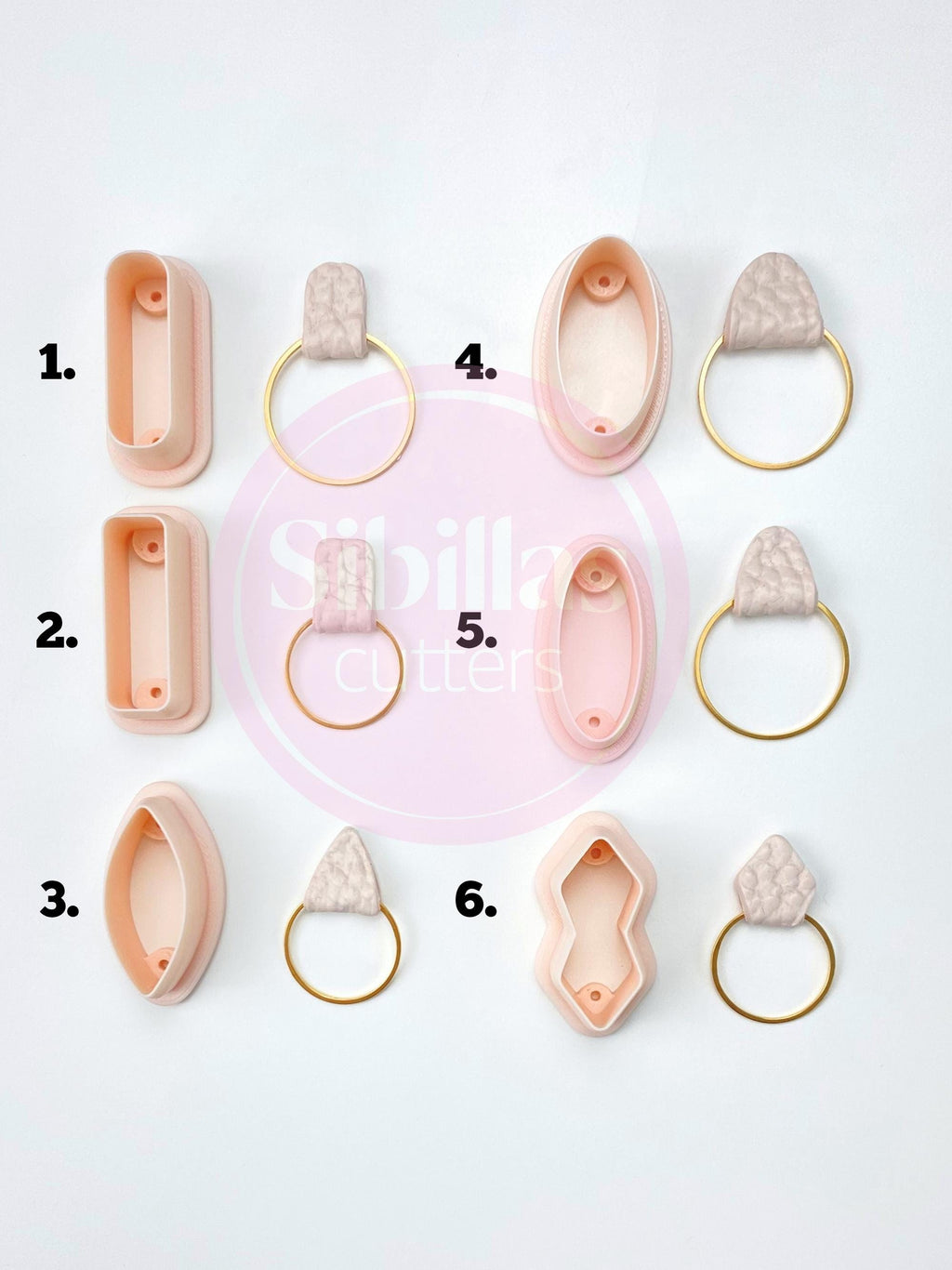 Polymer clay earring connector cutter for handmade jewelry and DIY projects