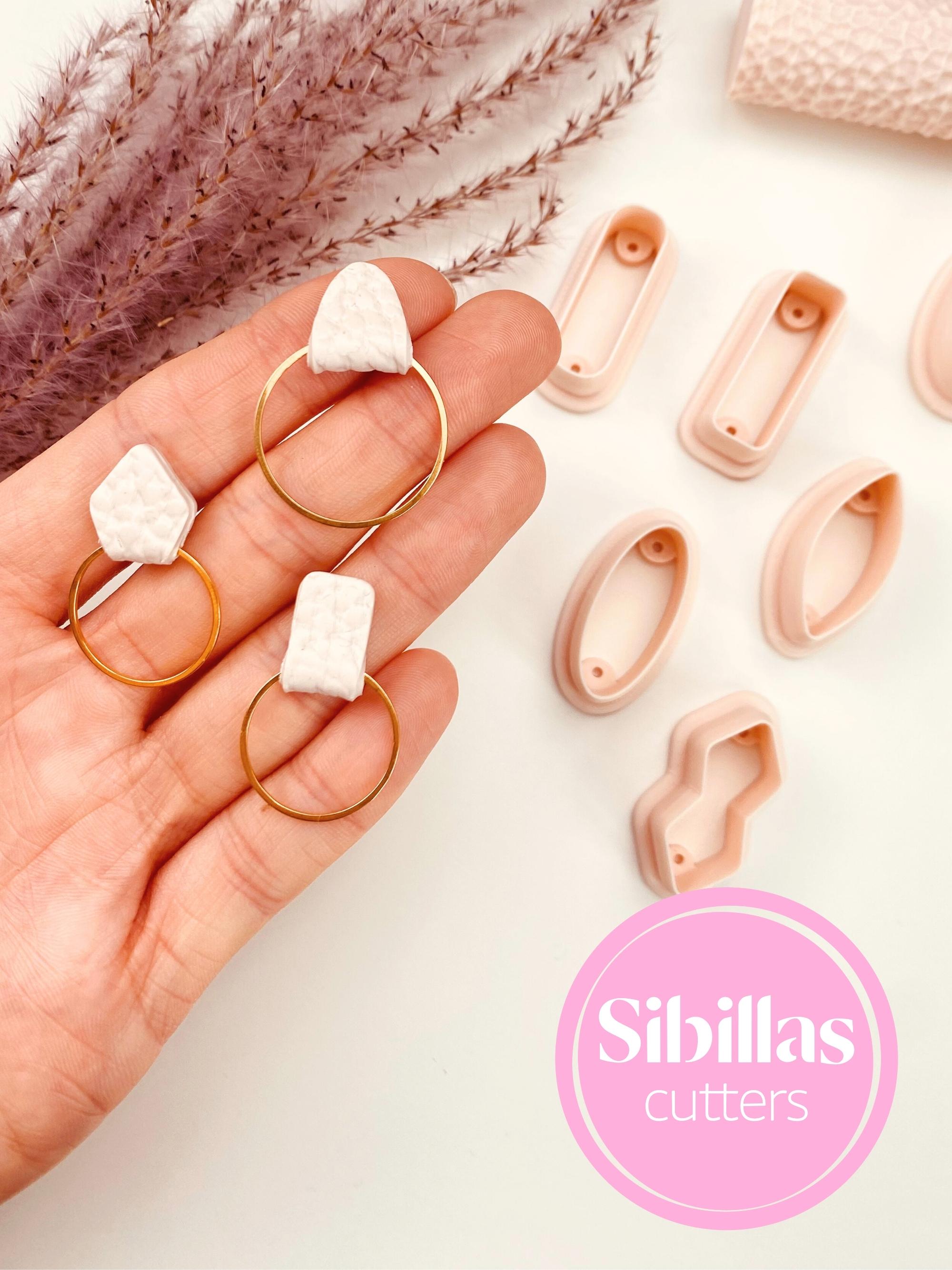 Clay cutter for leather-style earring connectors and polymer clay jewelry supplies