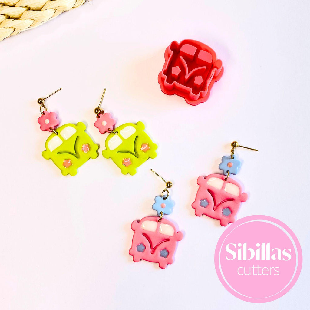 Retro Bus Polymer Clay Cutter: Hippie Boho earring polymerclay tools