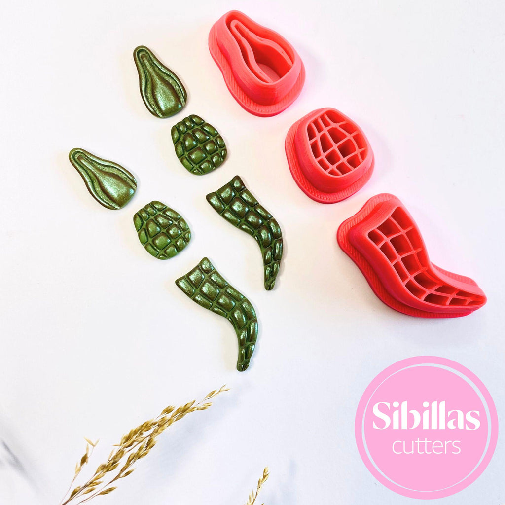 Alligator Polymer Clay Cutter: Mardi Gras Crocodile Earring Embossed Stamp