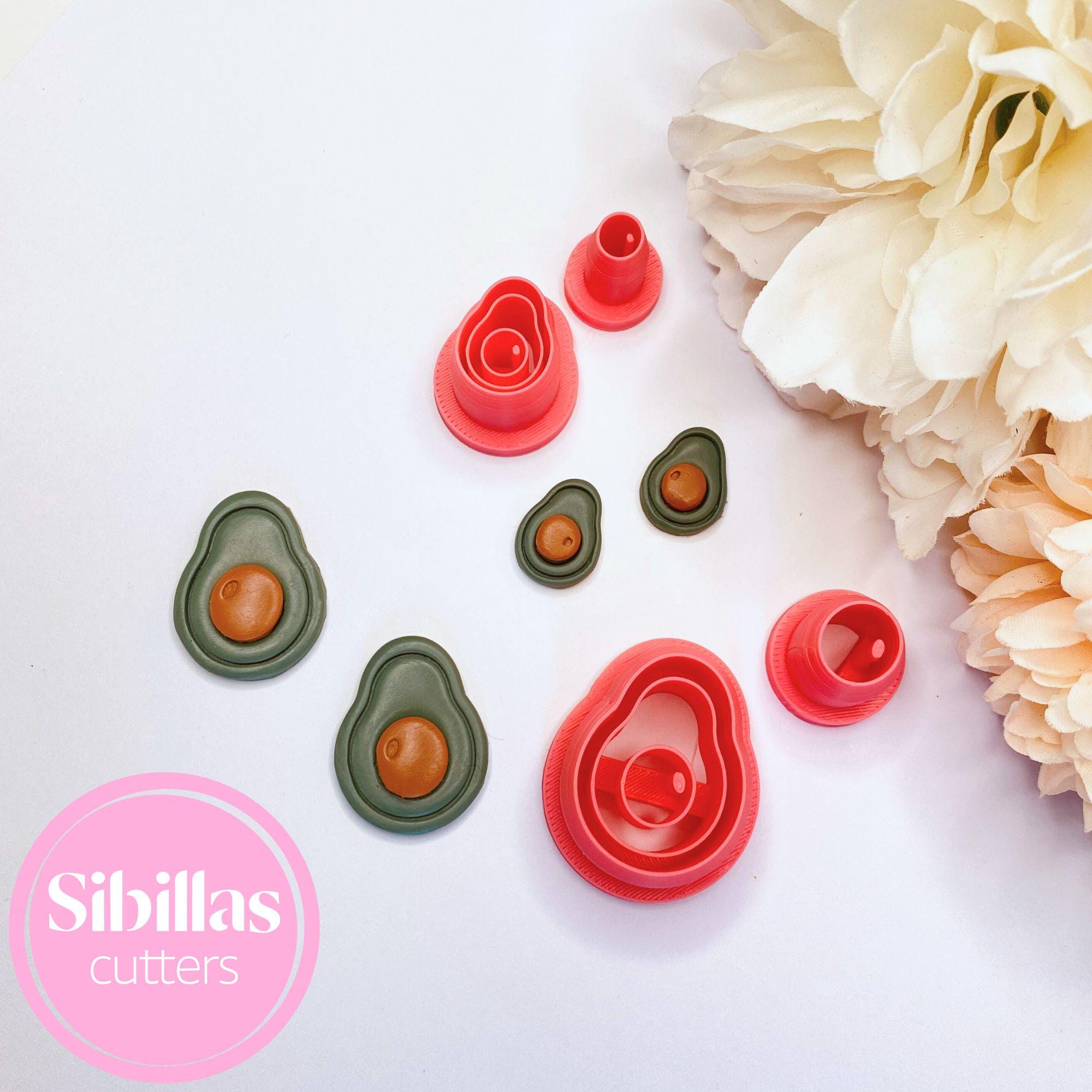 Fruits polymer clay cutter: Avocado clay cutter for make clay studs