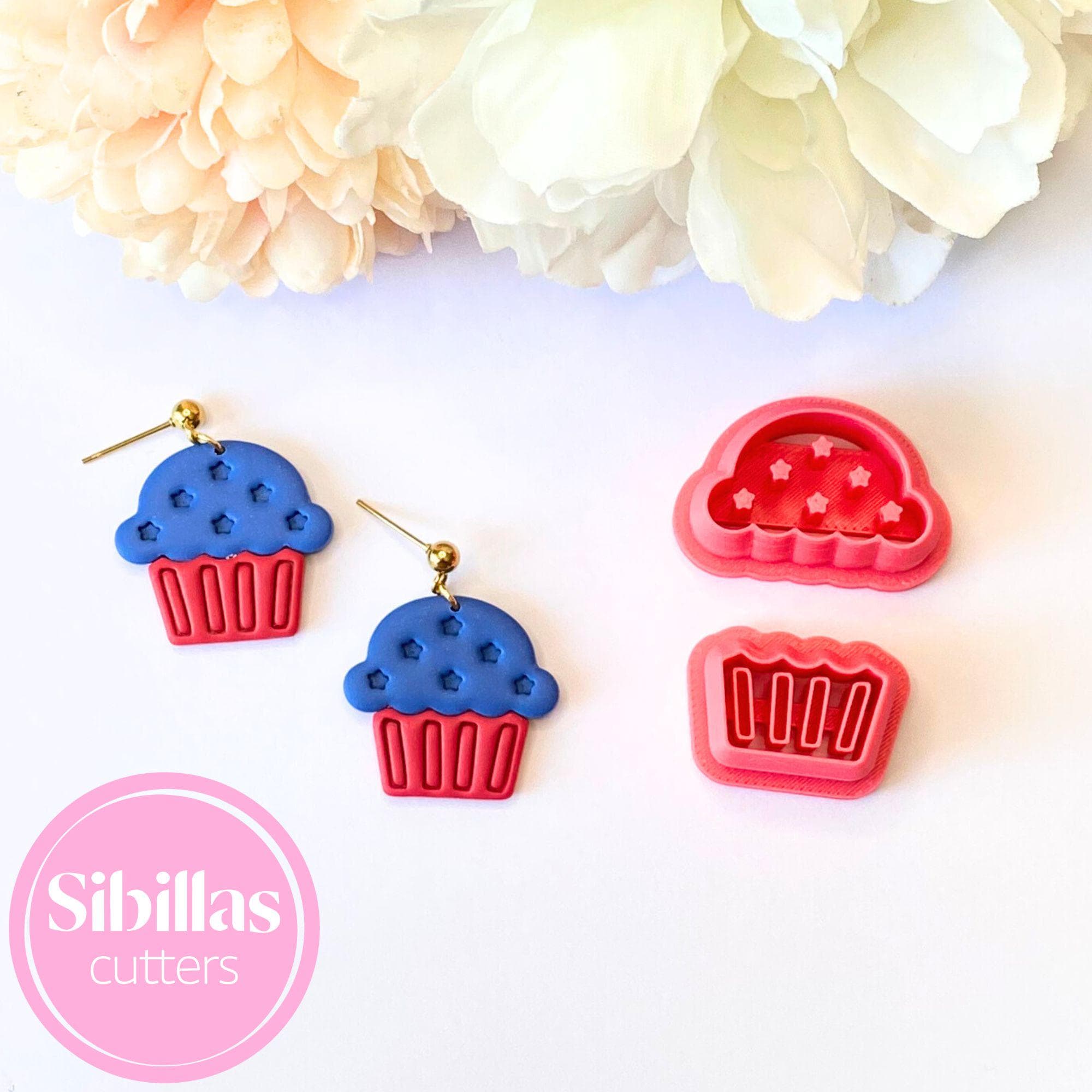 4th of july festive clay cutters: USA polymer clay cupcake cutter