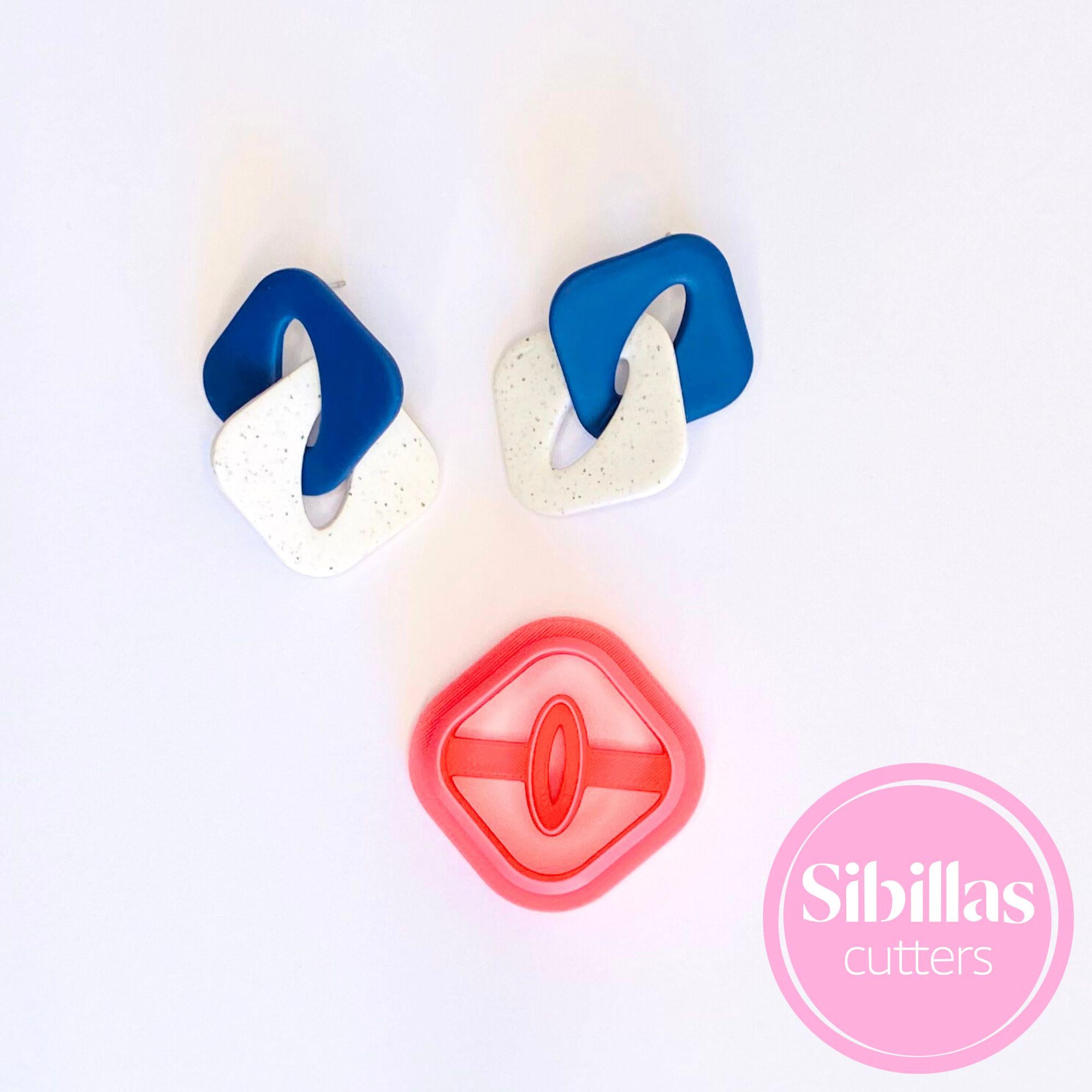 Chain Polymer Clay Cutter: Geometric Earring Tool (30mm)