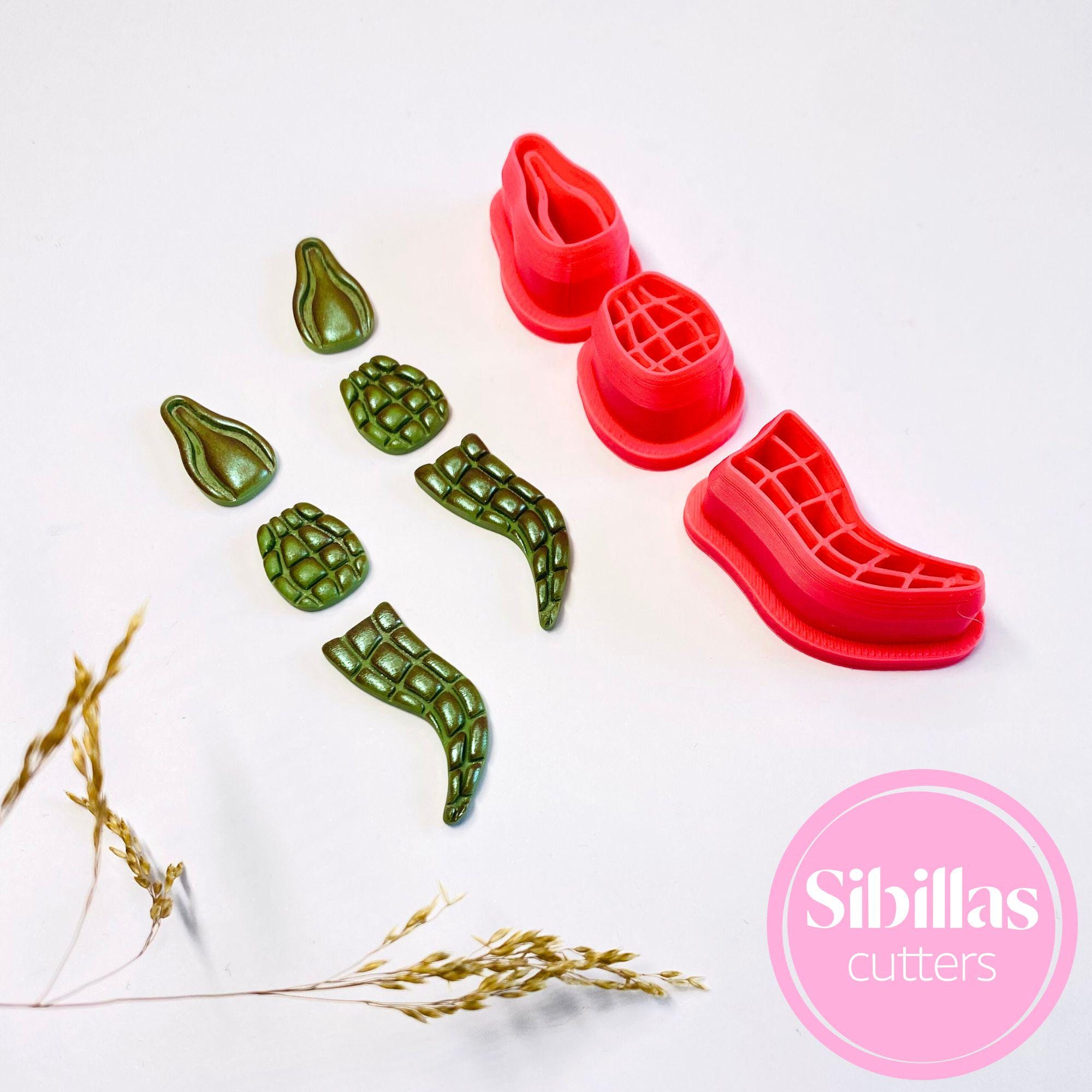 Alligator Polymer Clay Cutter: Mardi Gras Crocodile Earring Embossed Stamp