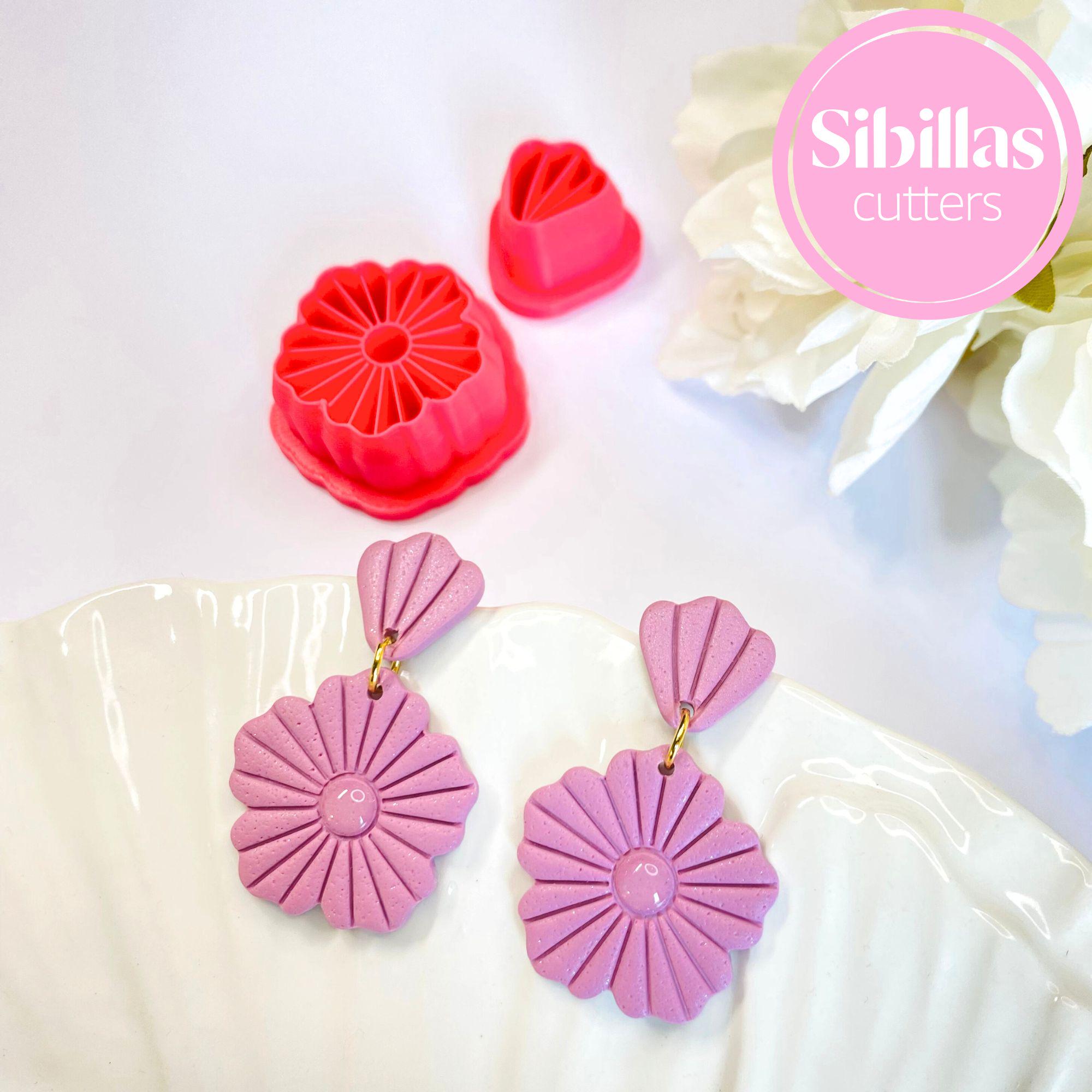 Embossed Flower Polymer Clay Cutter: Boho Earring Jewelry Tool