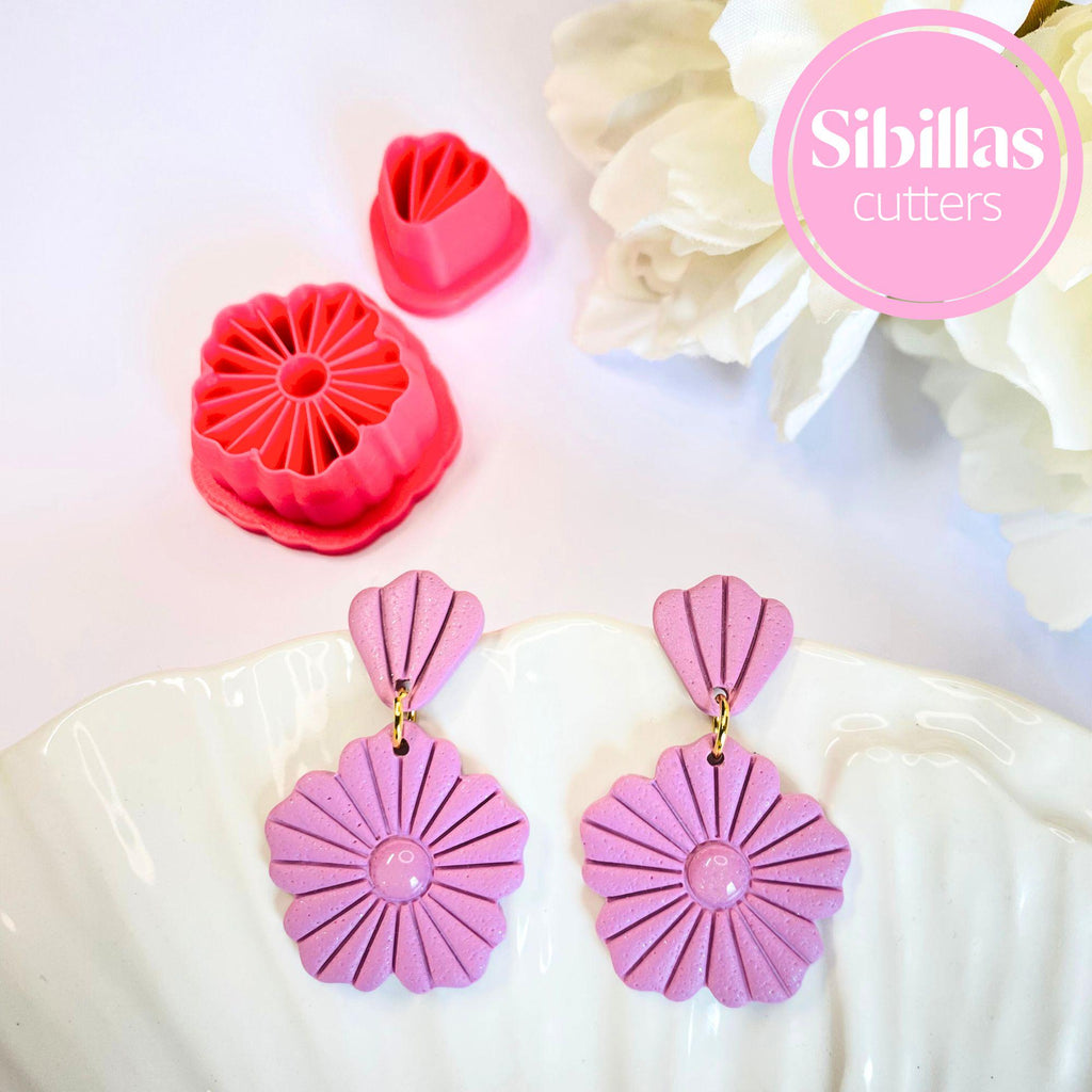 Embossed Flower Polymer Clay Cutter: Boho Earring Jewelry Tool
