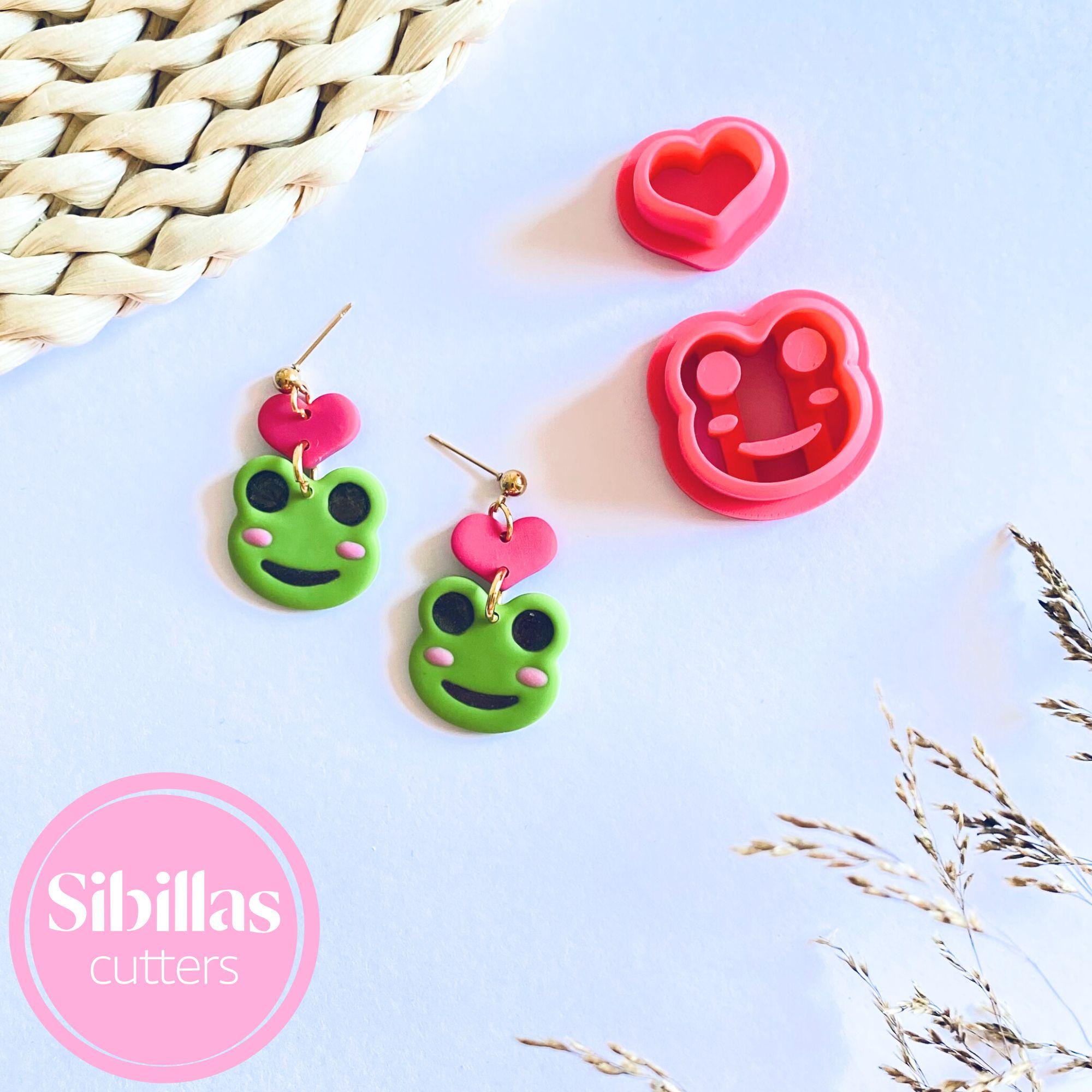 Frog polymer clay cutter: summer cutter set with sharp edges