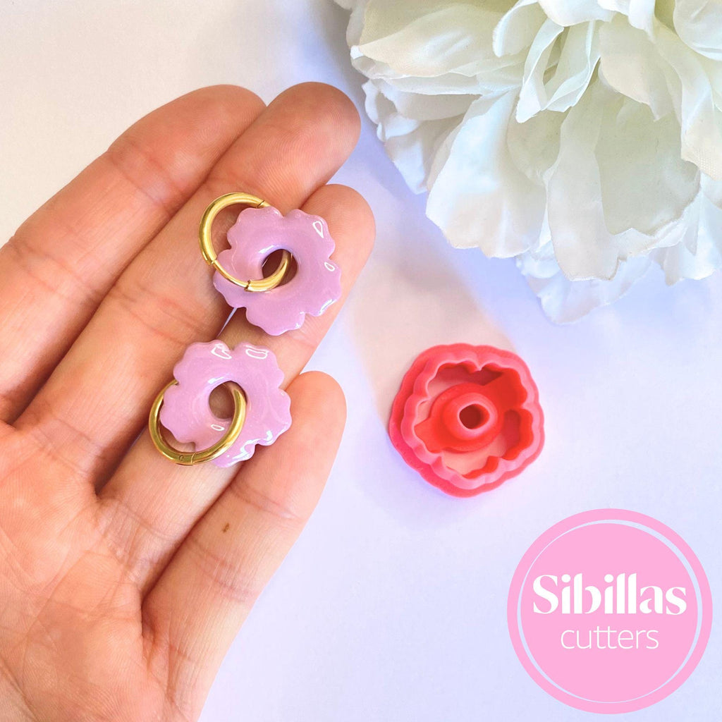 Boho Flower Polymer Clay Cutter: Huggies Earring Jewelry Tool