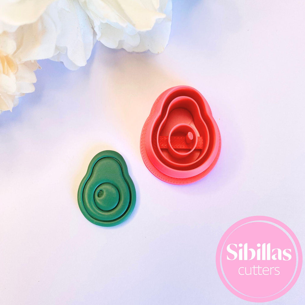 Fruits polymer clay cutter: Avocado clay cutter for make clay studs