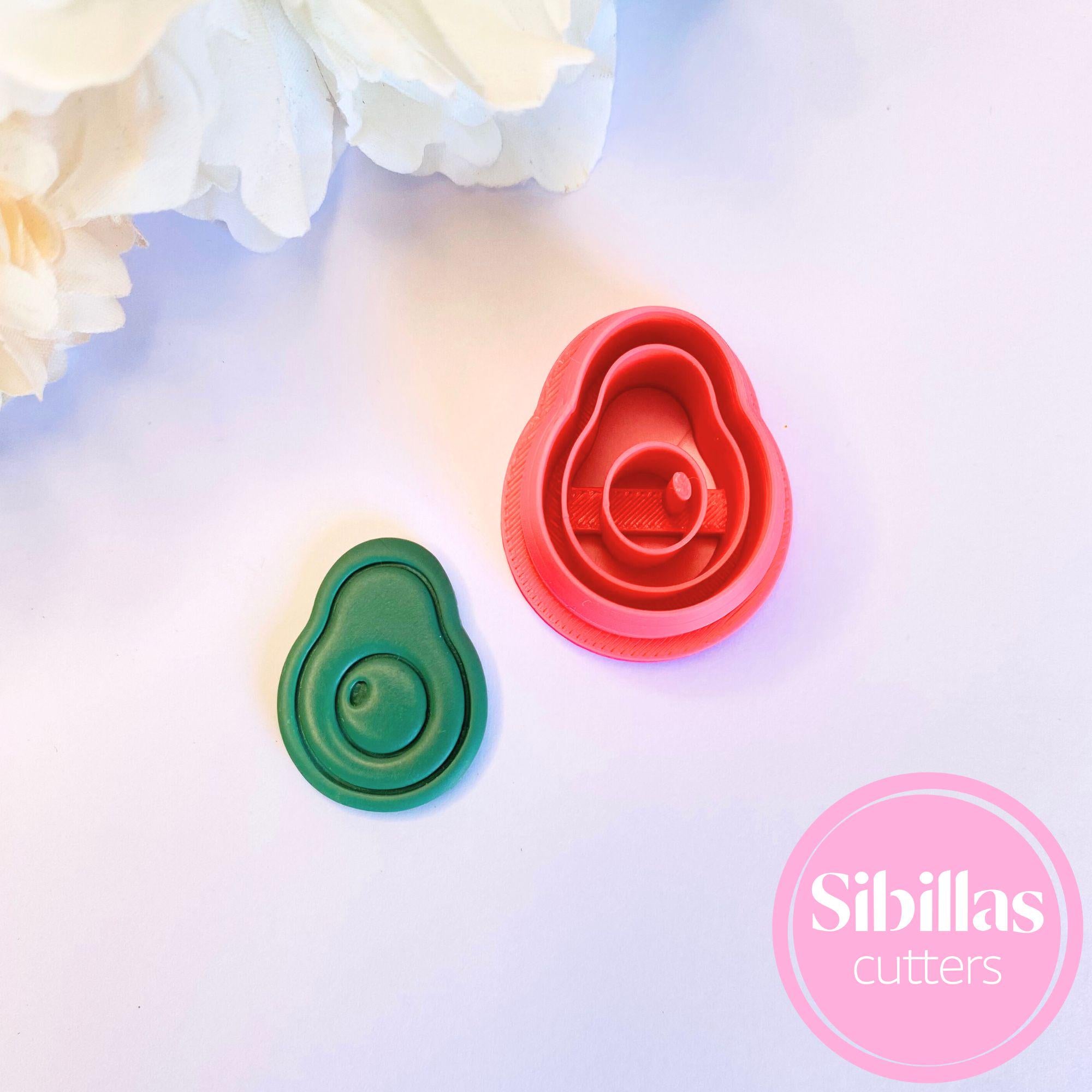 Fruits polymer clay cutter: Avocado clay cutter for make clay studs