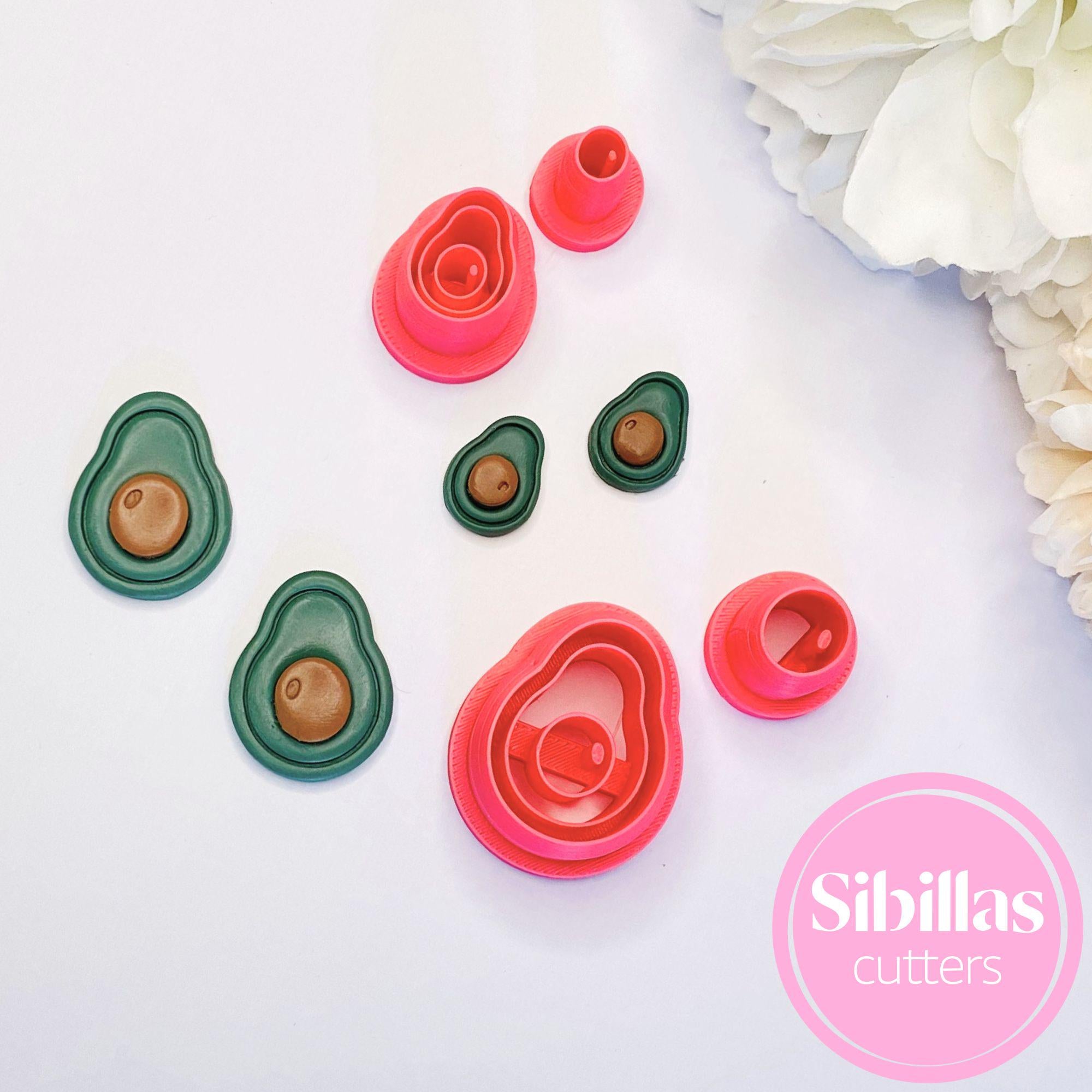 Fruits polymer clay cutter: Avocado clay cutter for make clay studs