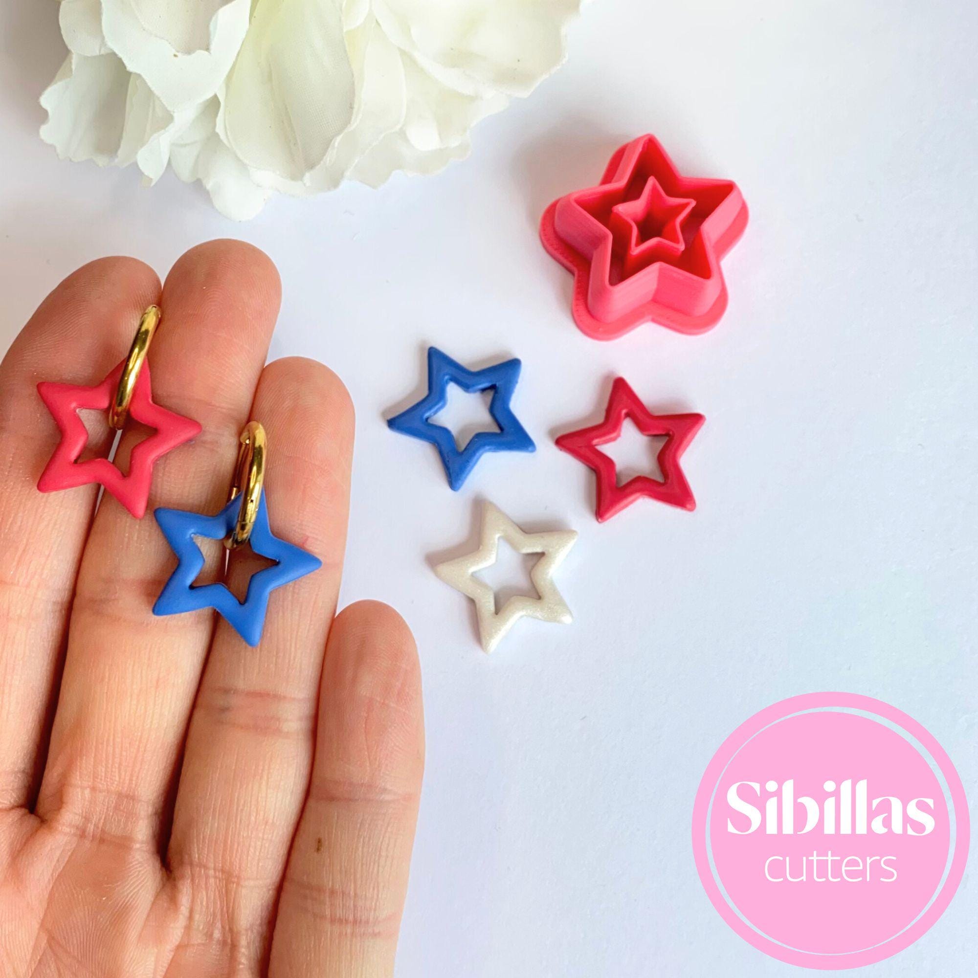 4th of july polymer clay cutter, USA Star earring clay cutter, Patriotic cutter, Fourth of July donut polymer clay tool, America cutter set