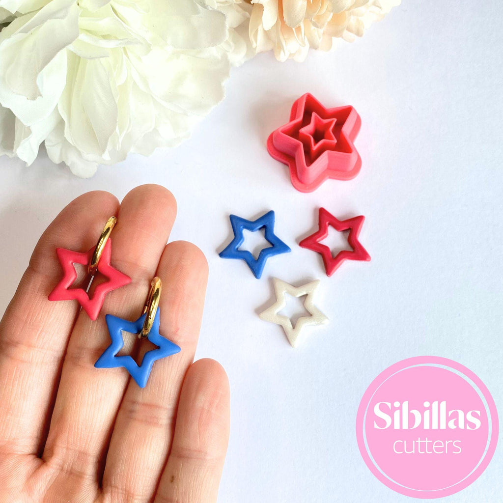 4th of july polymer clay cutter, USA Star earring clay cutter, Patriotic cutter, Fourth of July donut polymer clay tool, America cutter set