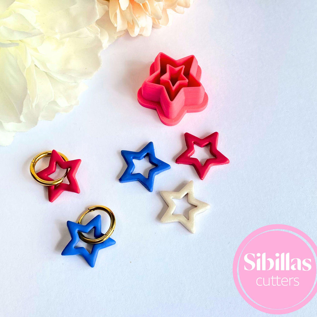 4th of july polymer clay cutter, USA Star earring clay cutter, Patriotic cutter, Fourth of July donut polymer clay tool, America cutter set