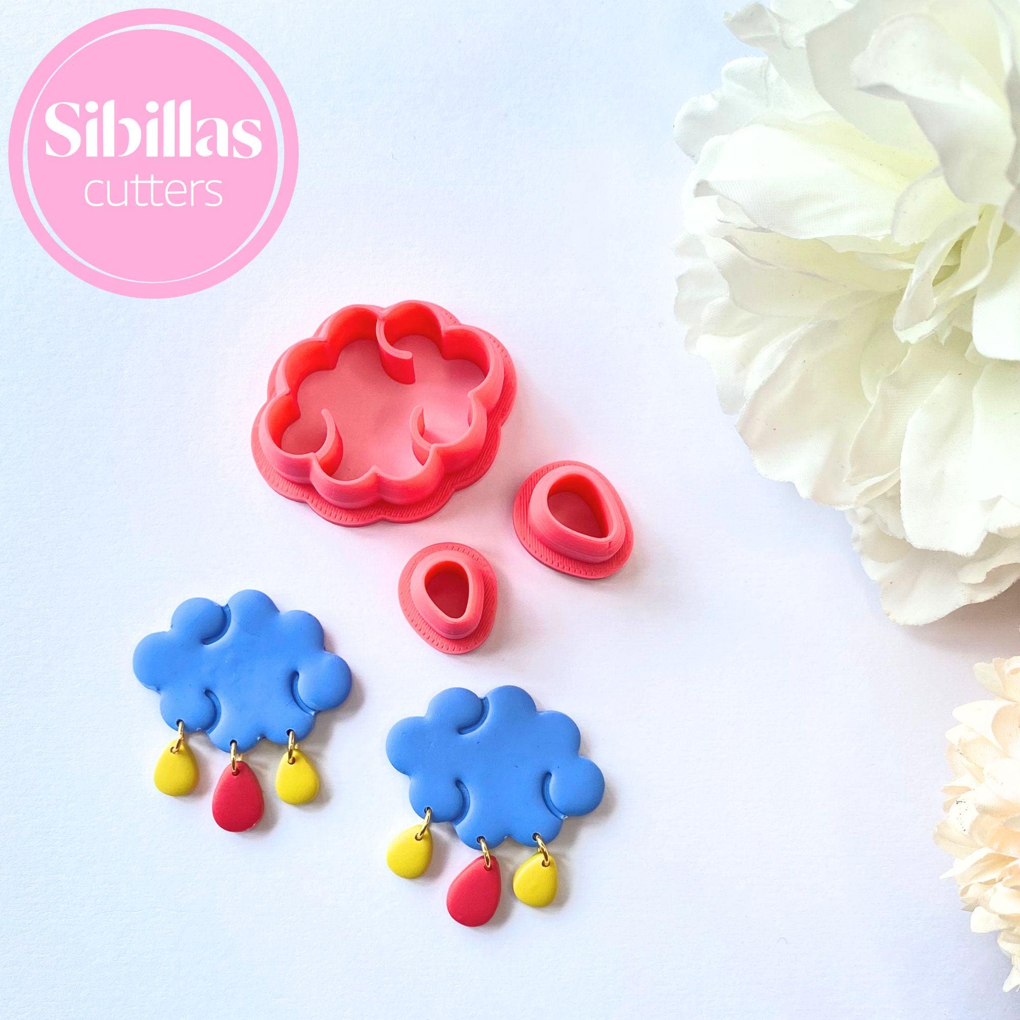 Cloud polymer clay cutters: raindrop cutter with sharp edges