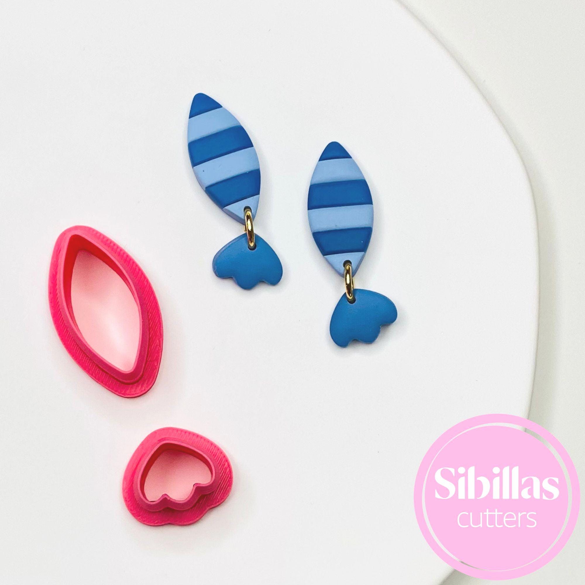 Fish clay cutter set: boho clay stamp with sharp edges