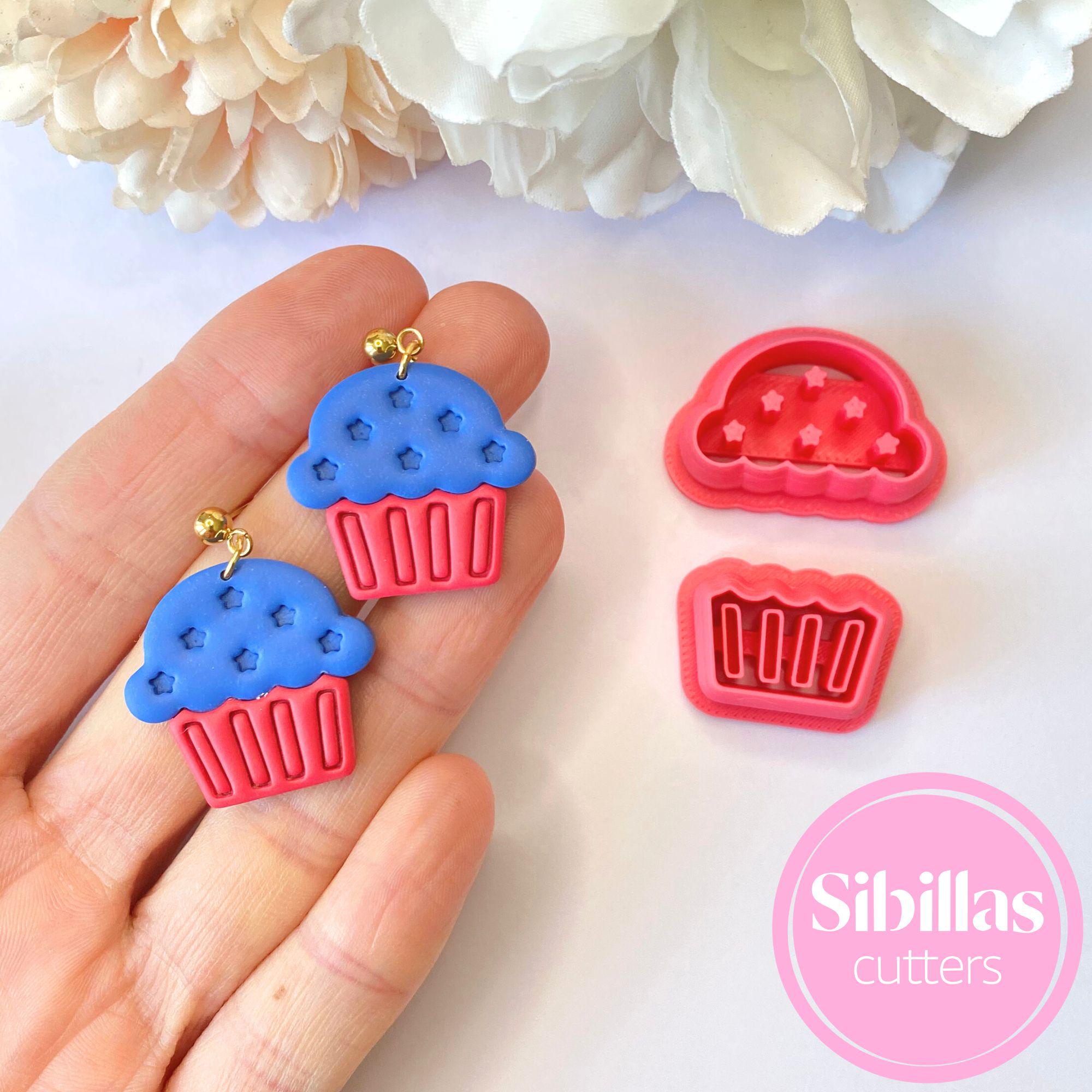 4th of july festive clay cutters: USA polymer clay cupcake cutter