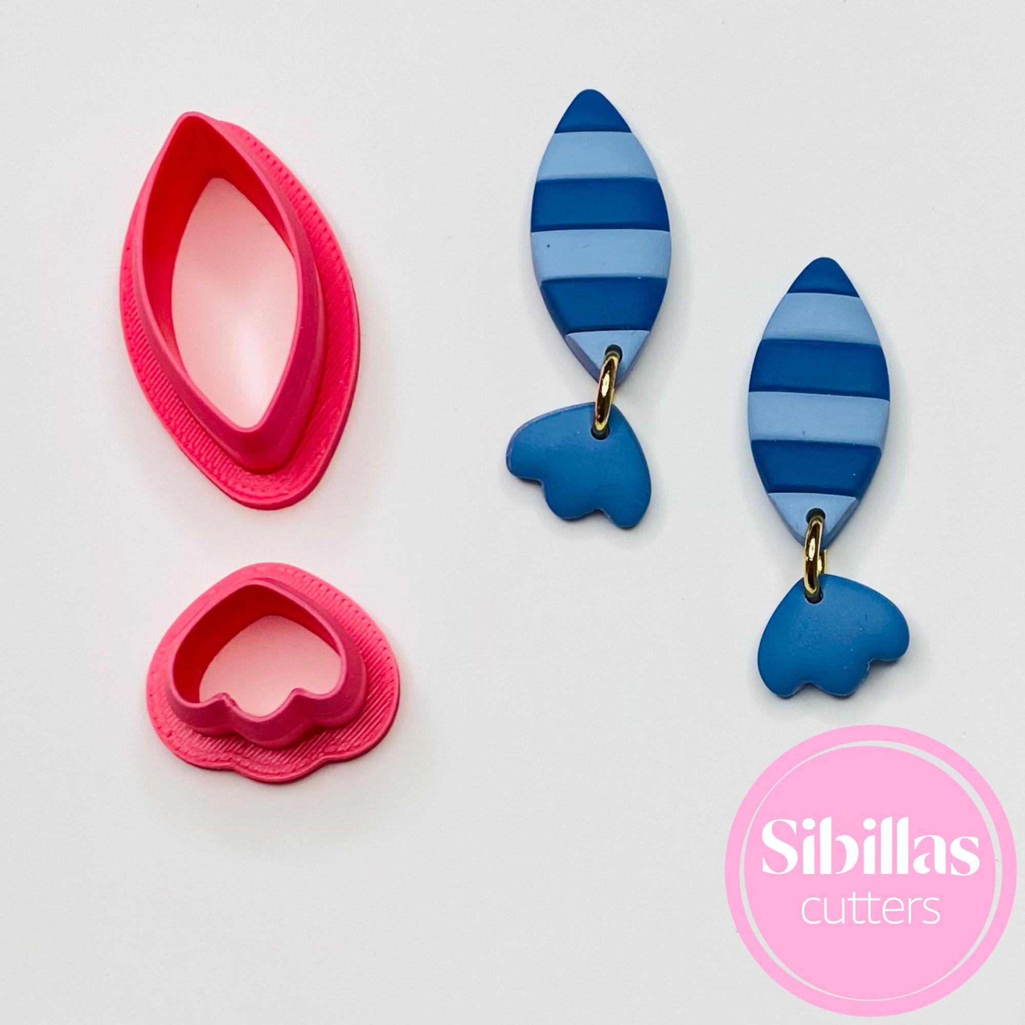 Fish clay cutter set: boho clay stamp with sharp edges