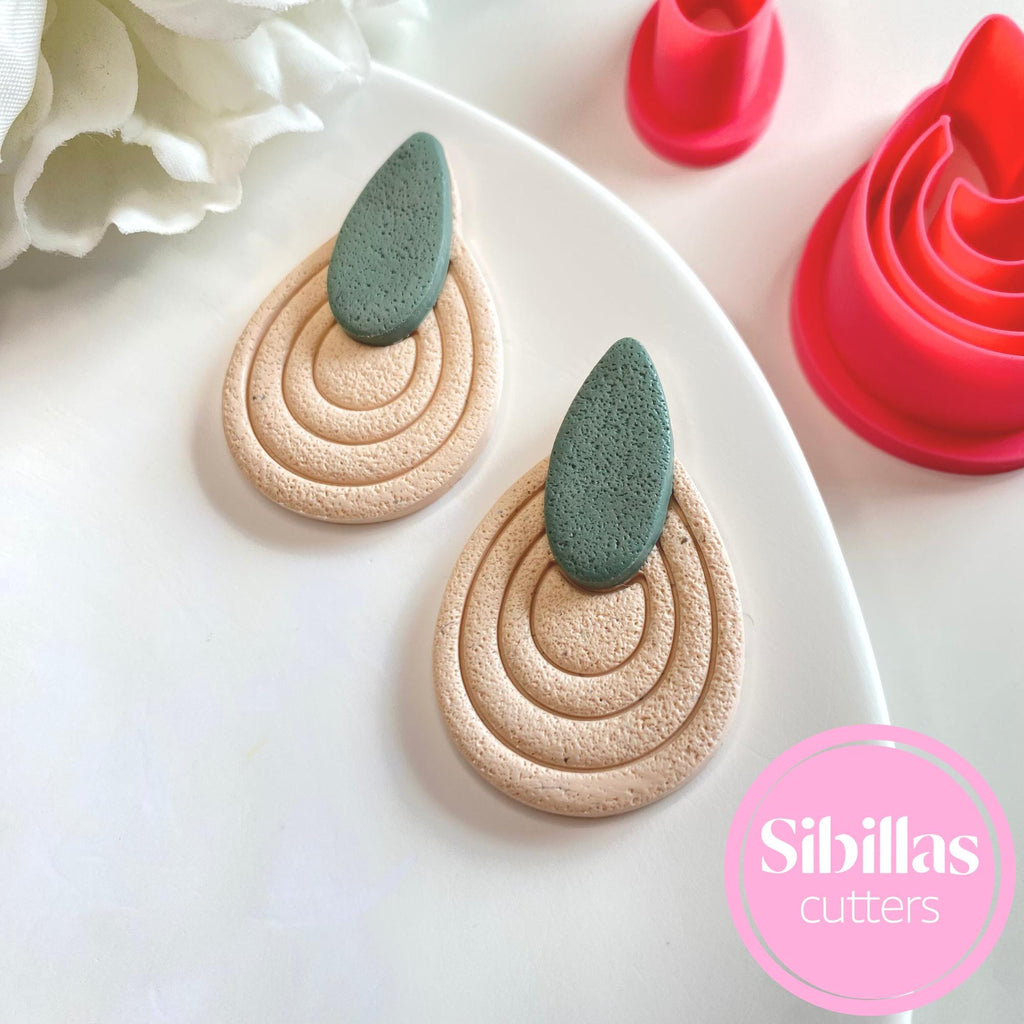 Teardrop clay cutter set: polymer clay earring supply