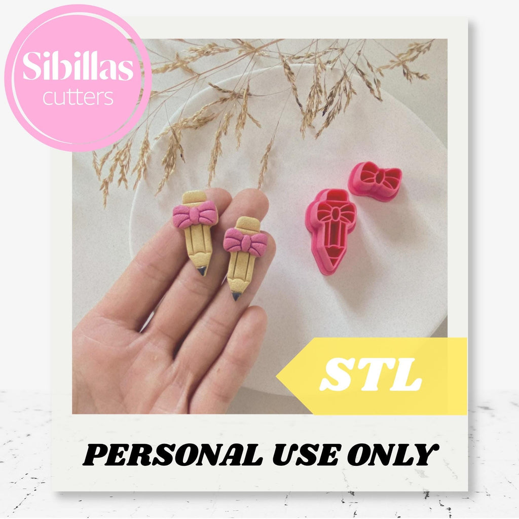 Pencil Polymer Clay Cutter STL: back to school polymer clay cutters (Digital Download)