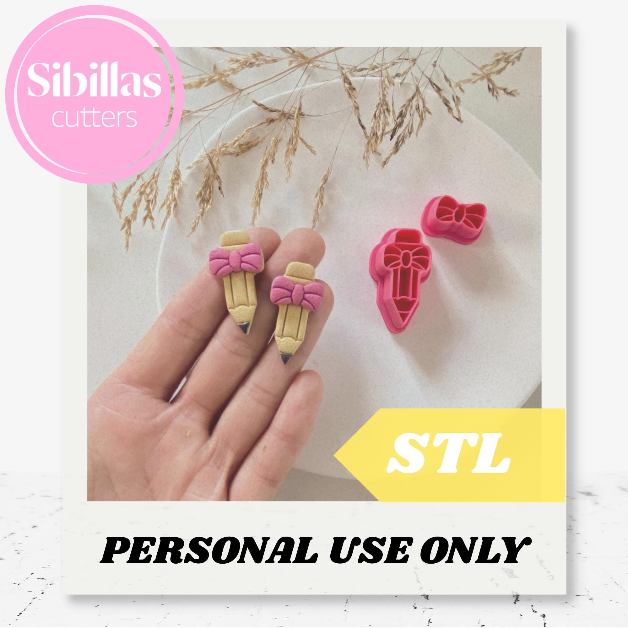 Pencil Polymer Clay Cutter STL: back to school polymer clay cutters (Digital Download)