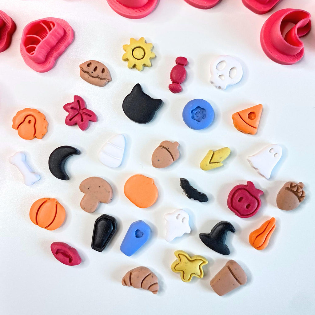 Fall micro cutter STL Pack, Maple leaf cutter, Halloween clay cutter bundle STL files