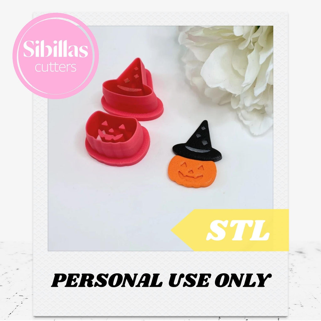 Witchy clay cutter STL, Pumpkin tapered clay cutter, Sharp fall earring cutter