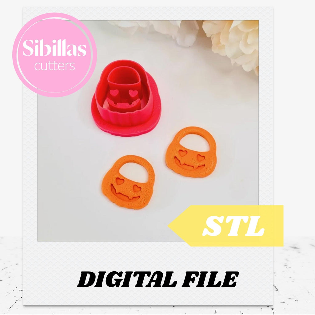 Jack-O' Lantern cutter STL, Whimsical cutters Digital STL File, Halloween tapered clay cutter
