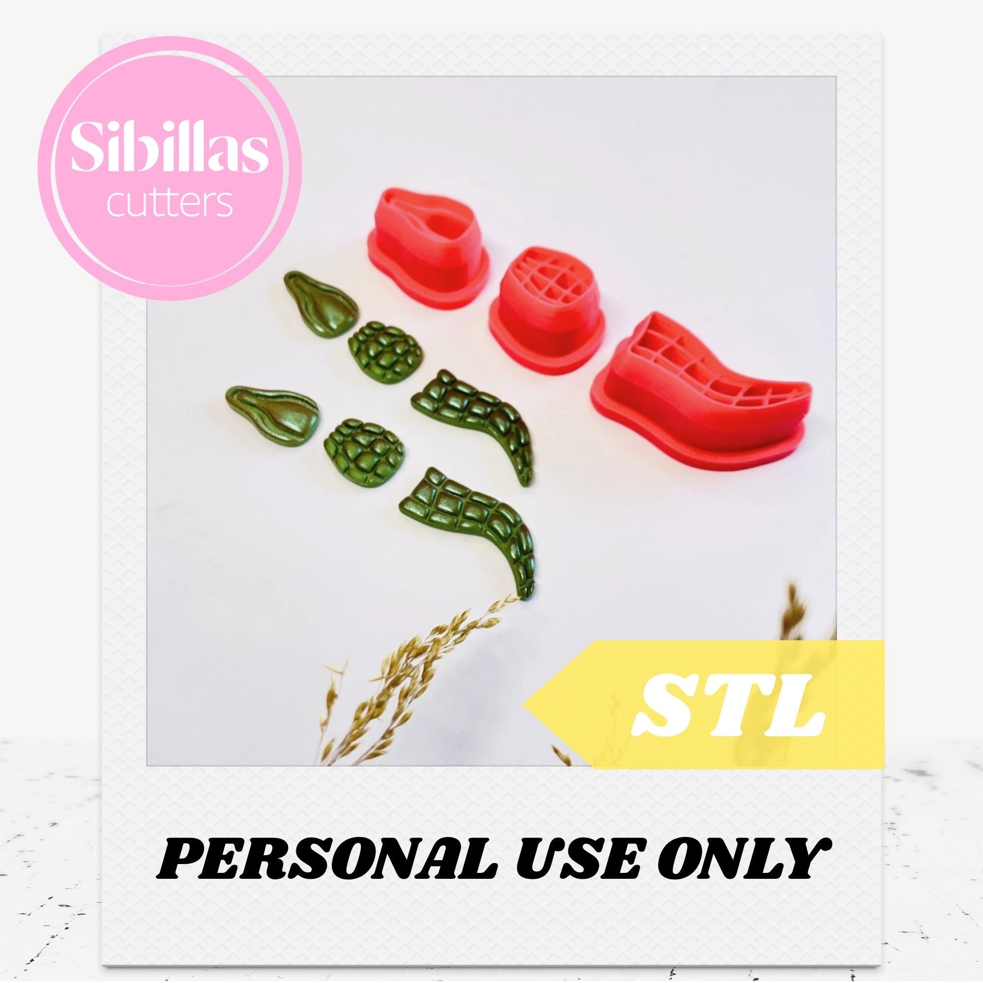 Polymer clay cutters alligator STL – Animal tapered clay cutter