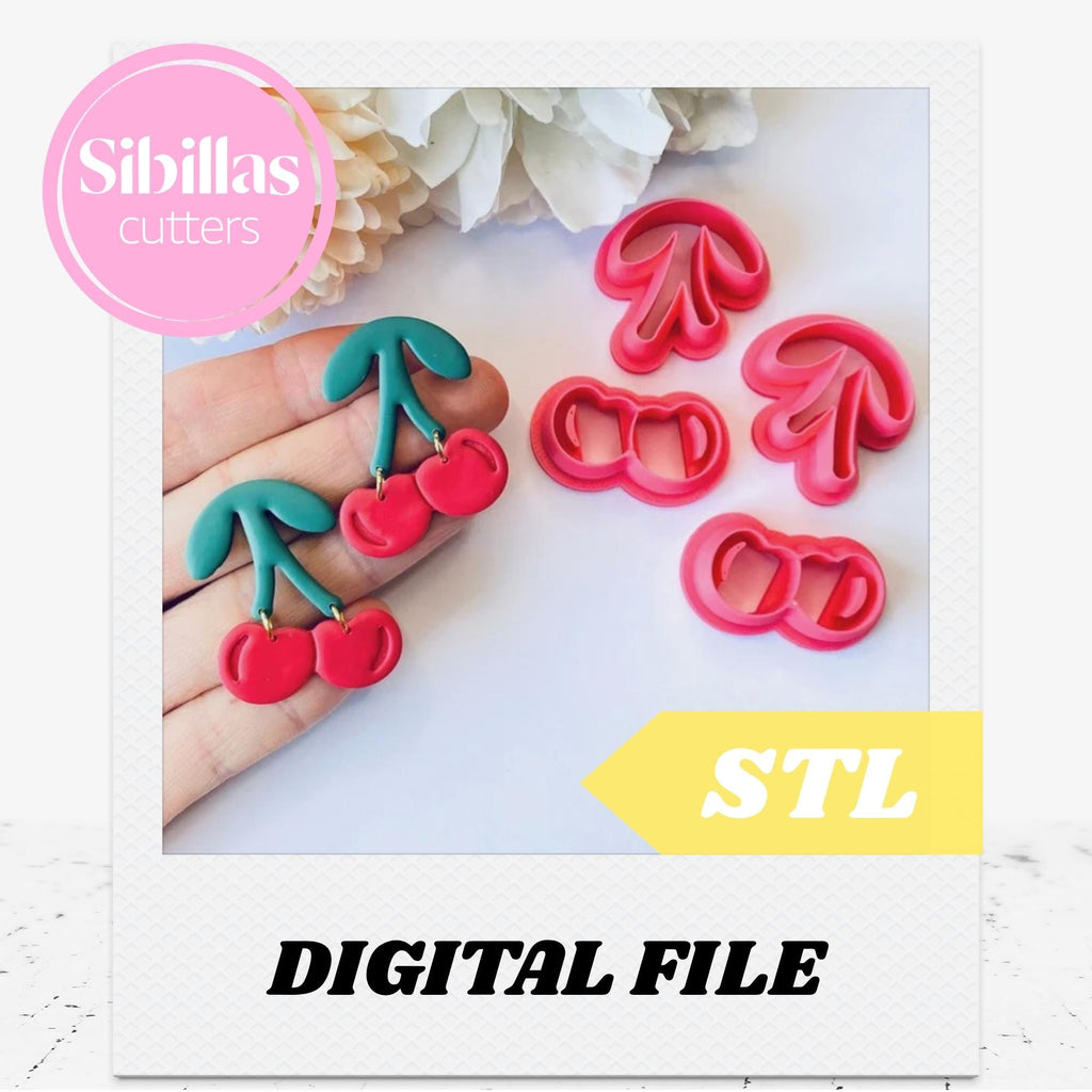Cherry clay cutter STL: fruits clay cutters 3D Print File (Digital Download)