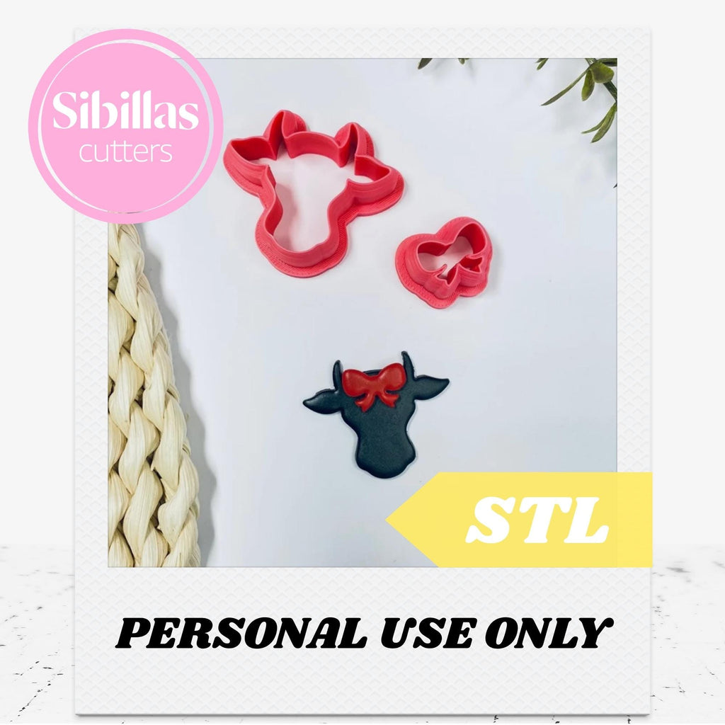 Cow Head Cutter STL: Western Polymer Clay Jewelry Tool (Digital Download)