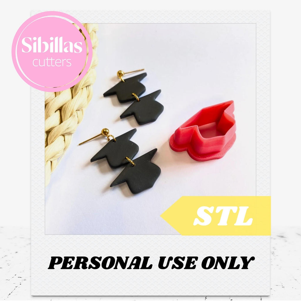 Graduation Cap Cutter STL: School polymer clay stamp (Digital Download)