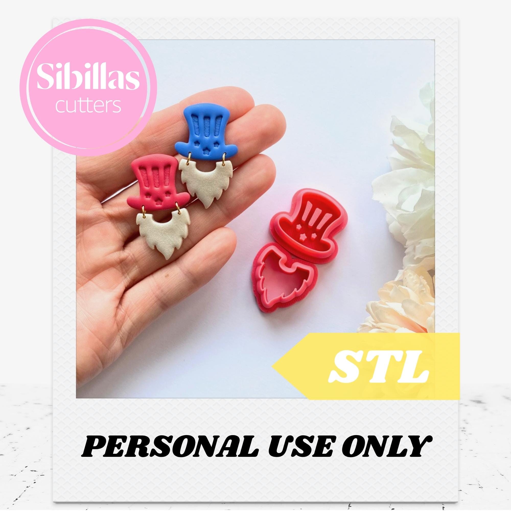 4th of July Cutter STL: Gnome polymer clay earring tool (Digital Download)