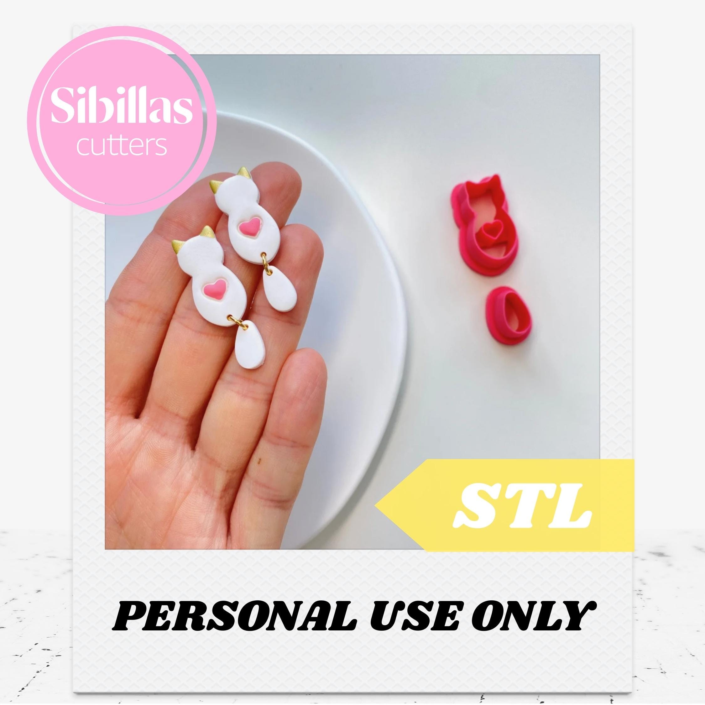 Coquette cutter STL File: 3D Print Polymer Clay Earring Tool (Digital Download)