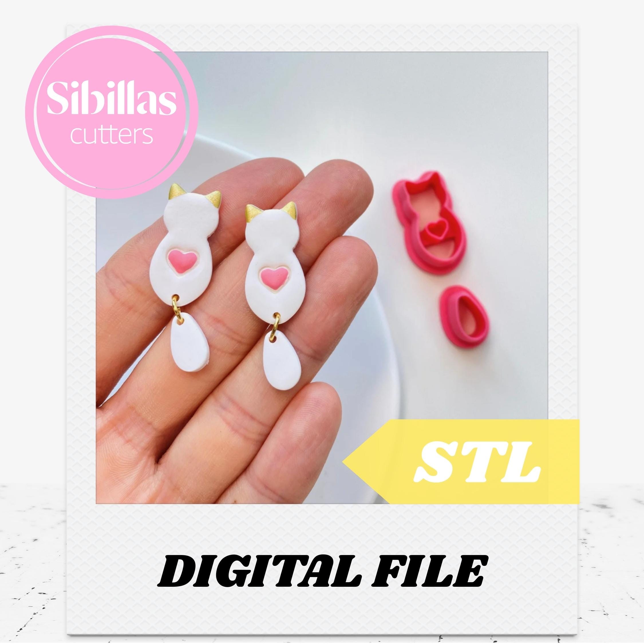 Coquette cutter STL File: 3D Print Polymer Clay Earring Tool (Digital Download)