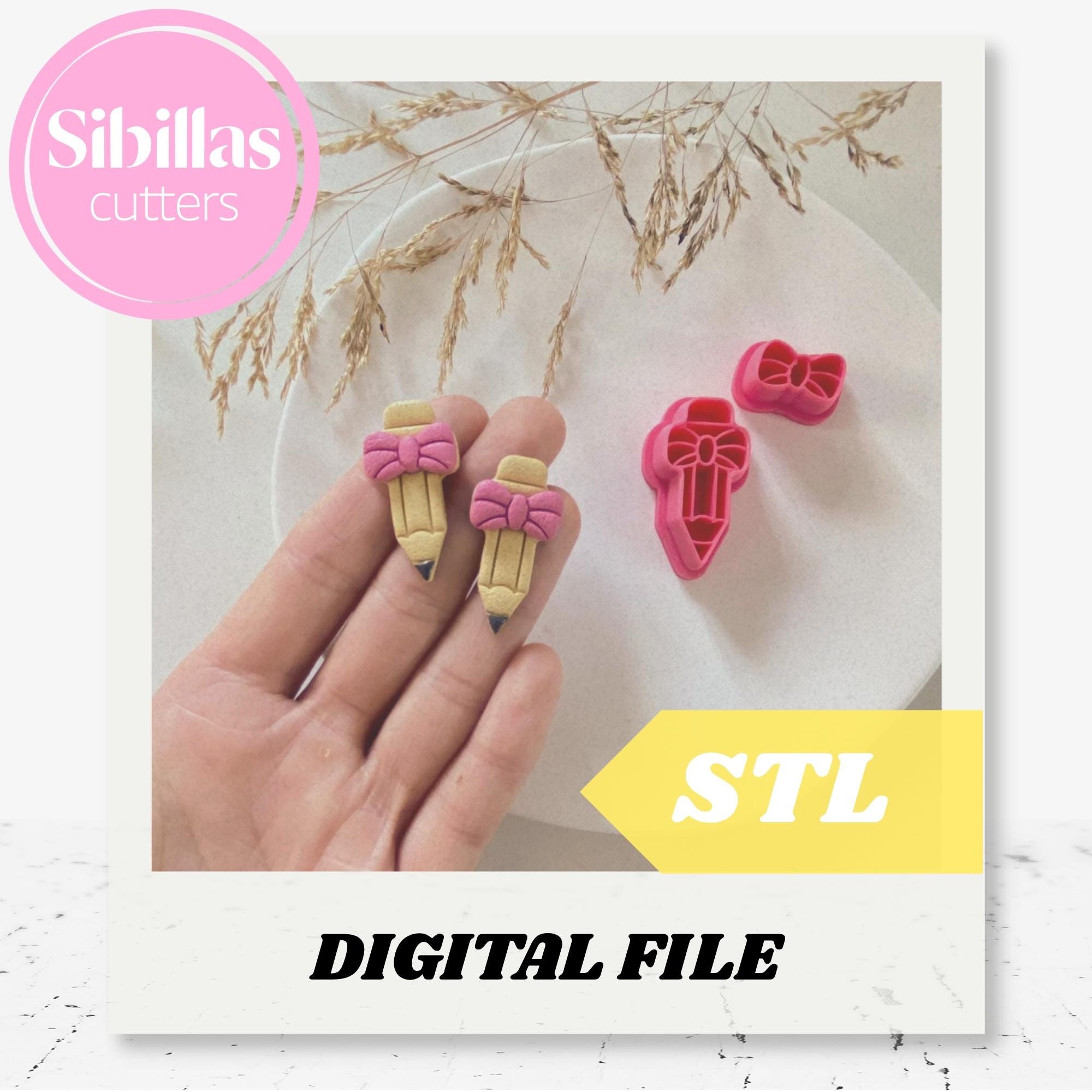 Pencil Polymer Clay Cutter STL: back to school polymer clay cutters (Digital Download)