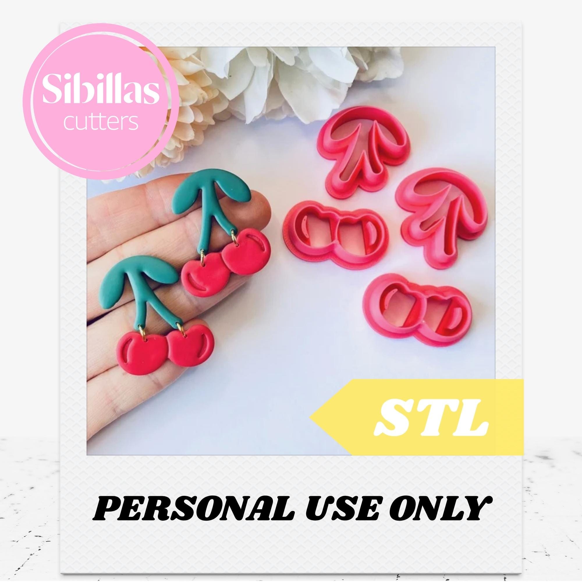 Cherry clay cutter STL: fruits clay cutters 3D Print File (Digital Download)