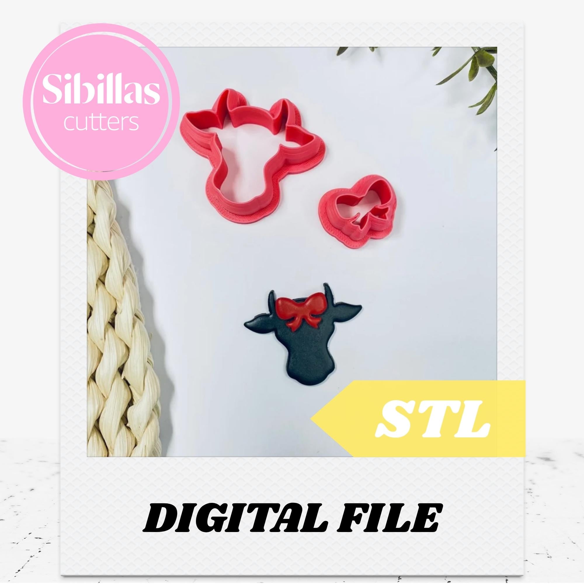 Cow Head Cutter STL: Western Polymer Clay Jewelry Tool (Digital Download)
