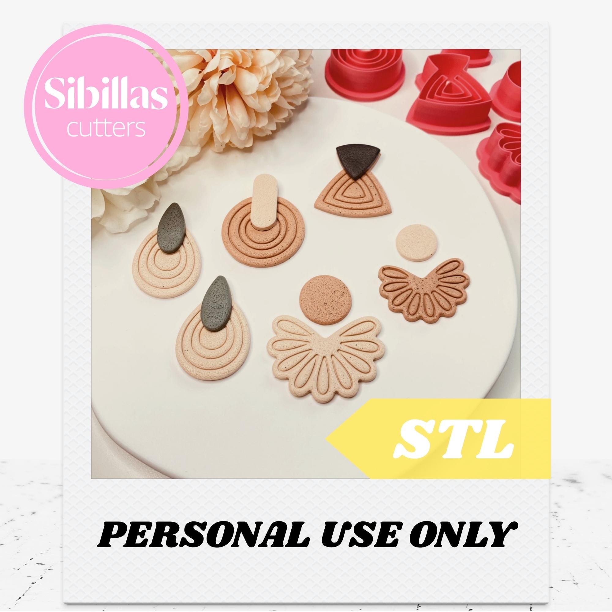 Floral clay cutters STL files: Leave polymer clay cutter with tapered edges