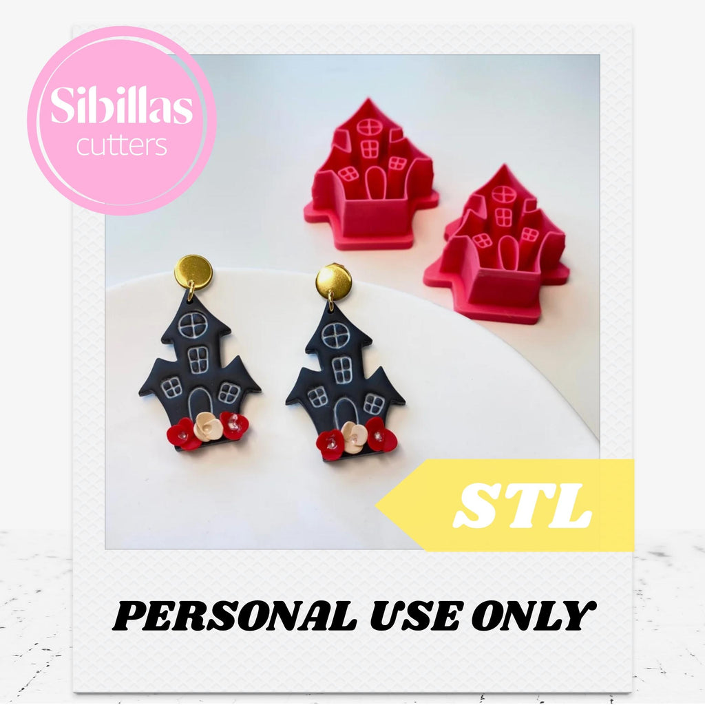 Clay cutter fall spooky STL File: Haunted House Clay Cutter (Digital Download)