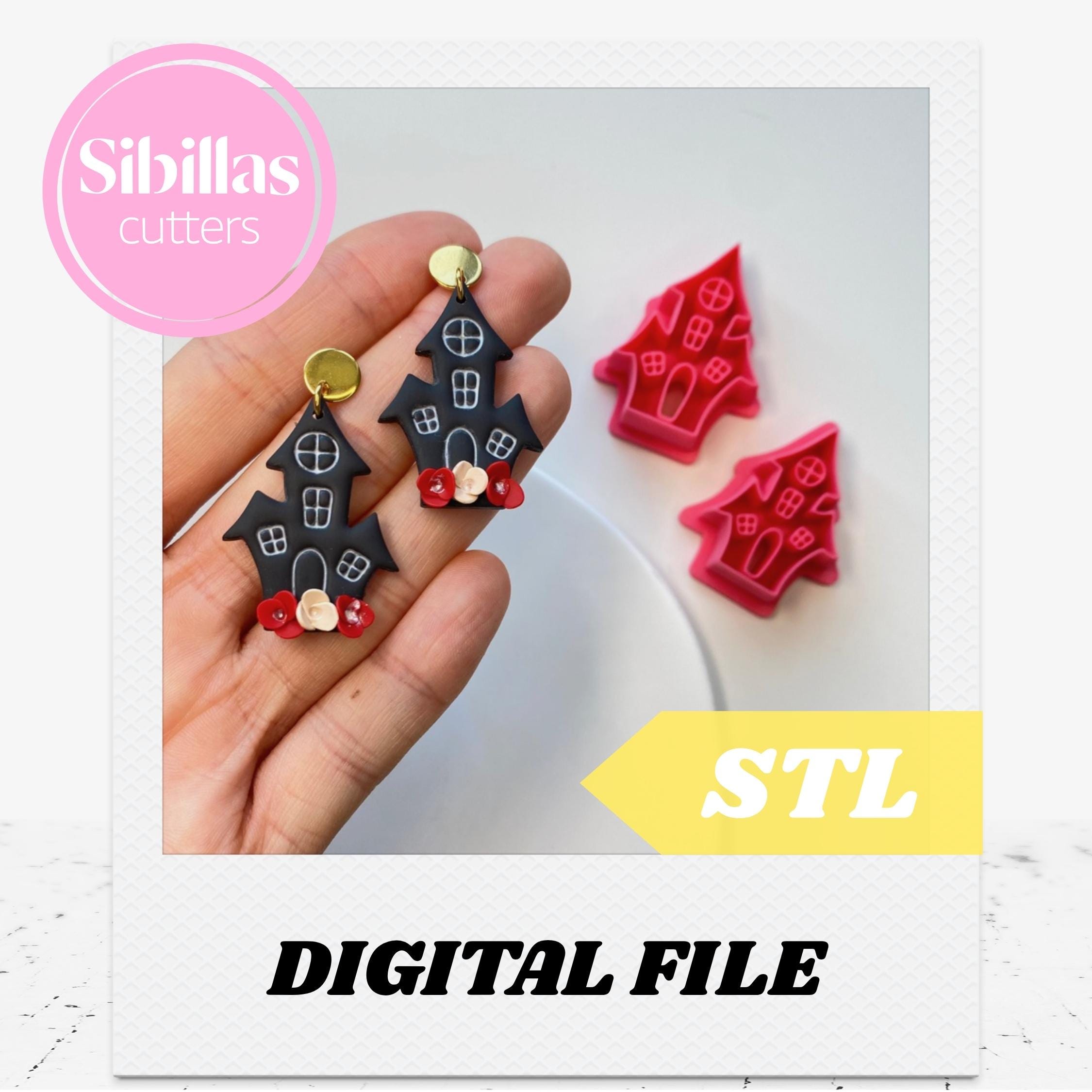 Clay cutter fall spooky STL File: Haunted House Clay Cutter (Digital Download)