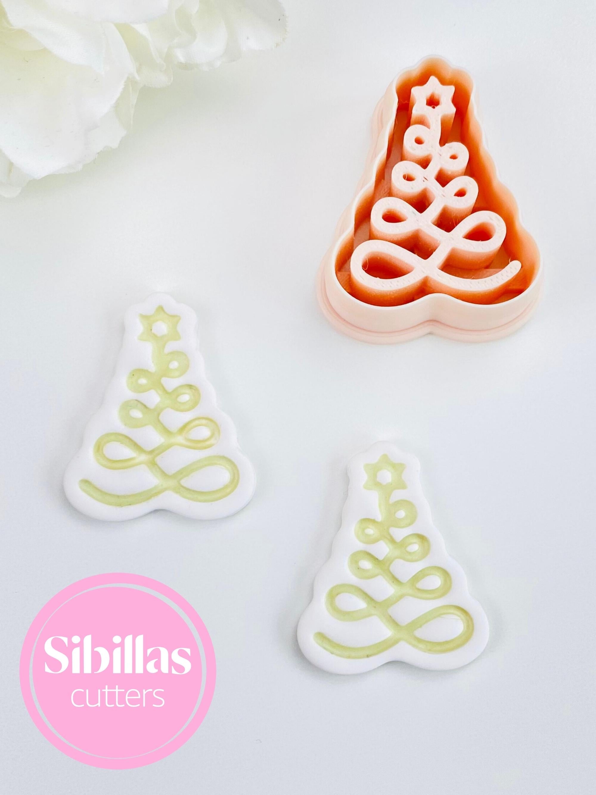 Swirl Christmas Tree Cutter: Polymer Clay Earring Tool