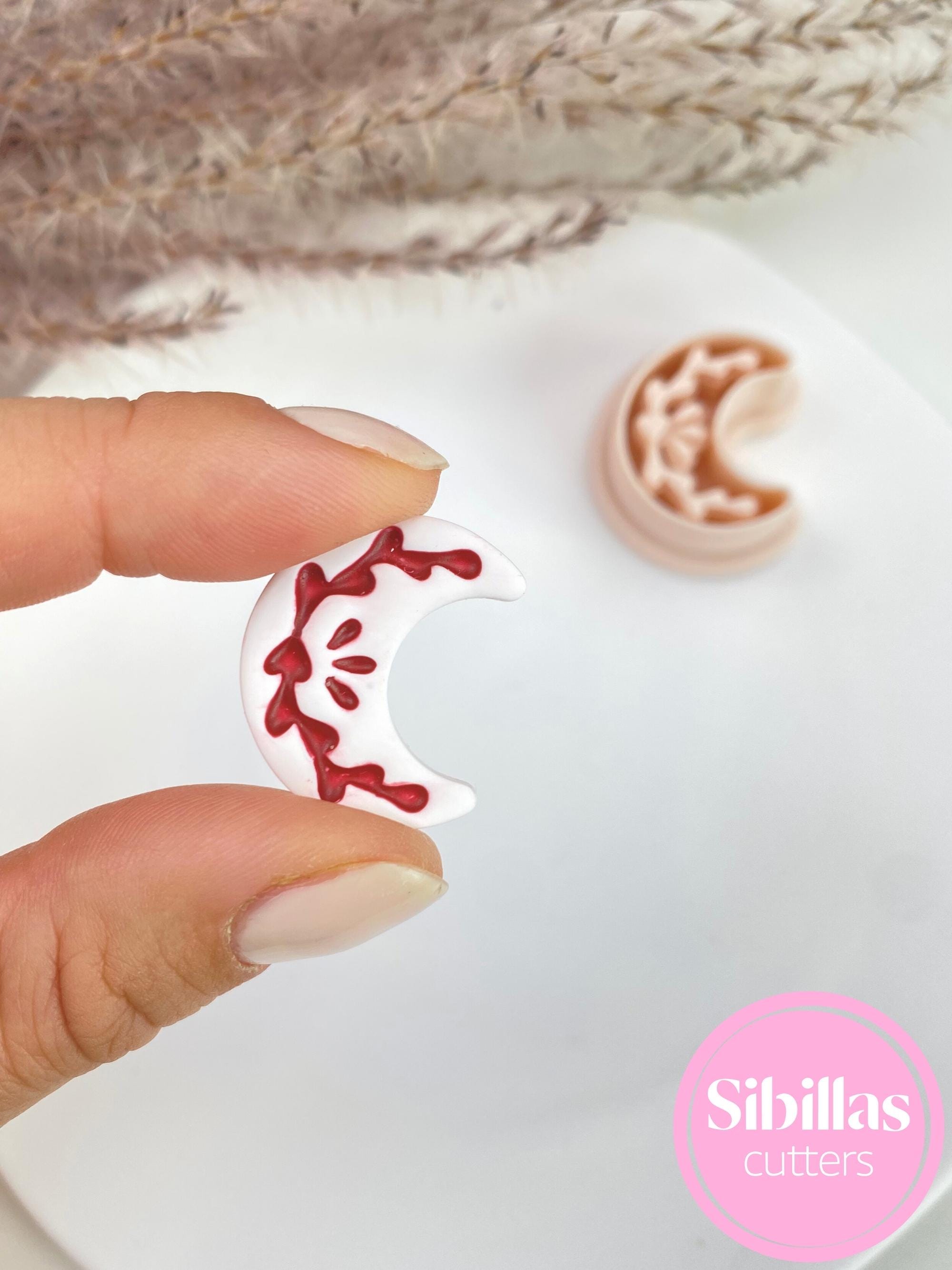 Nordic Moon Polymer Clay Cutters: Mirrored Scandinavian Folk Art Set